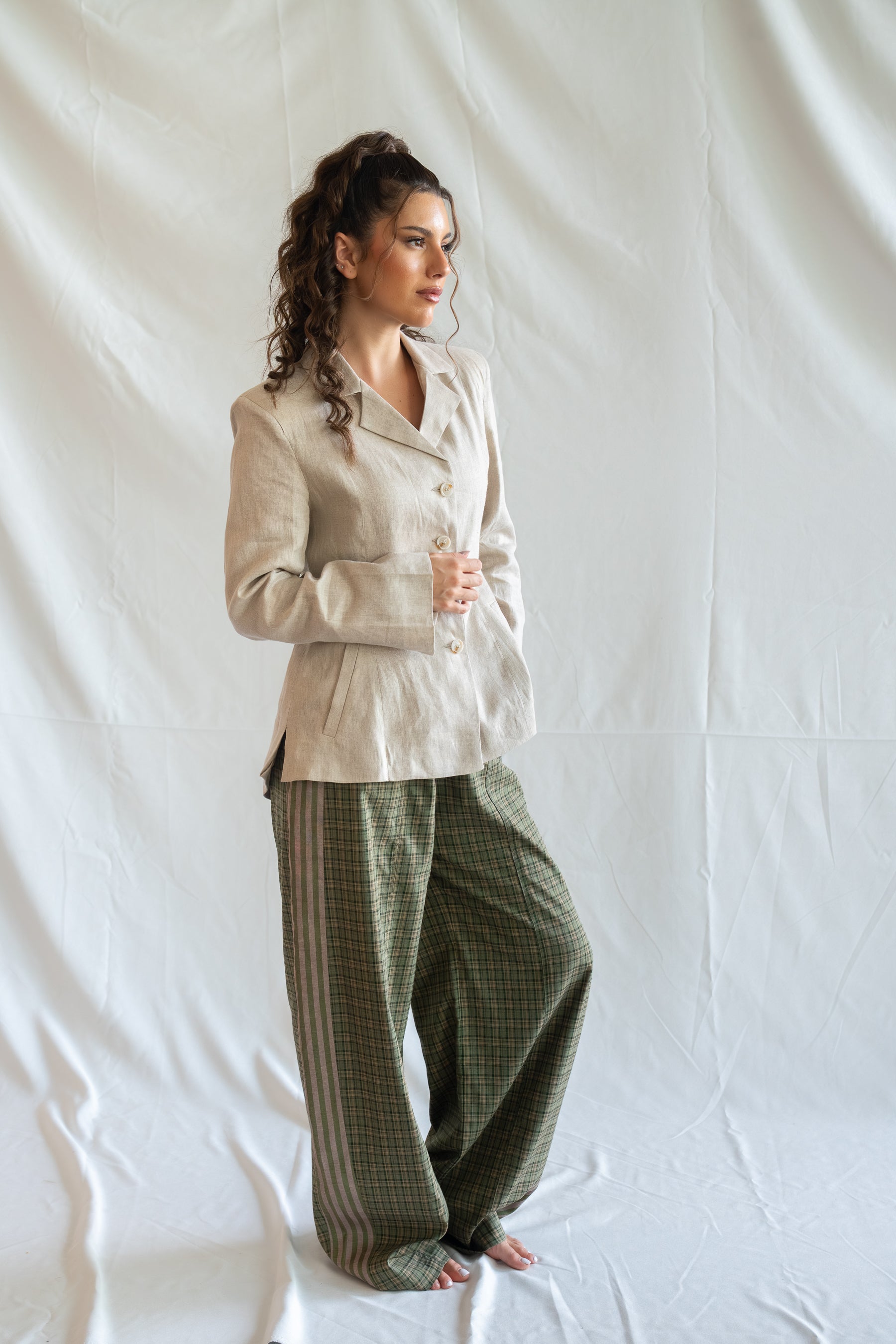 Sandstone blazer-pure linen
