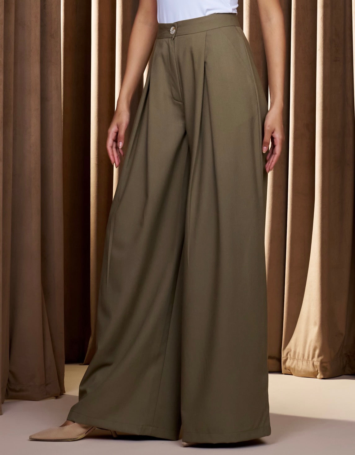 Olive Wide Leg Pants