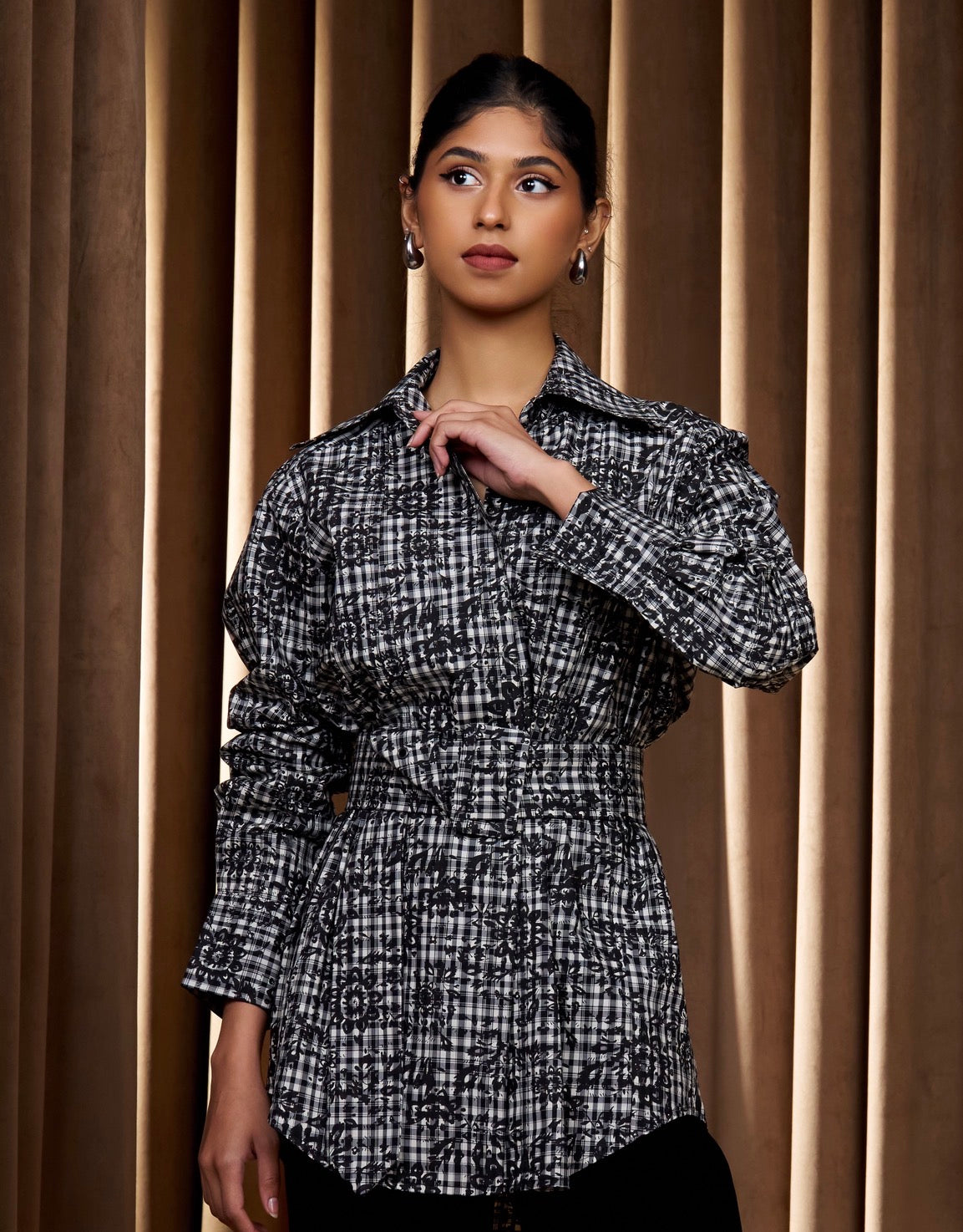 Check Belted top