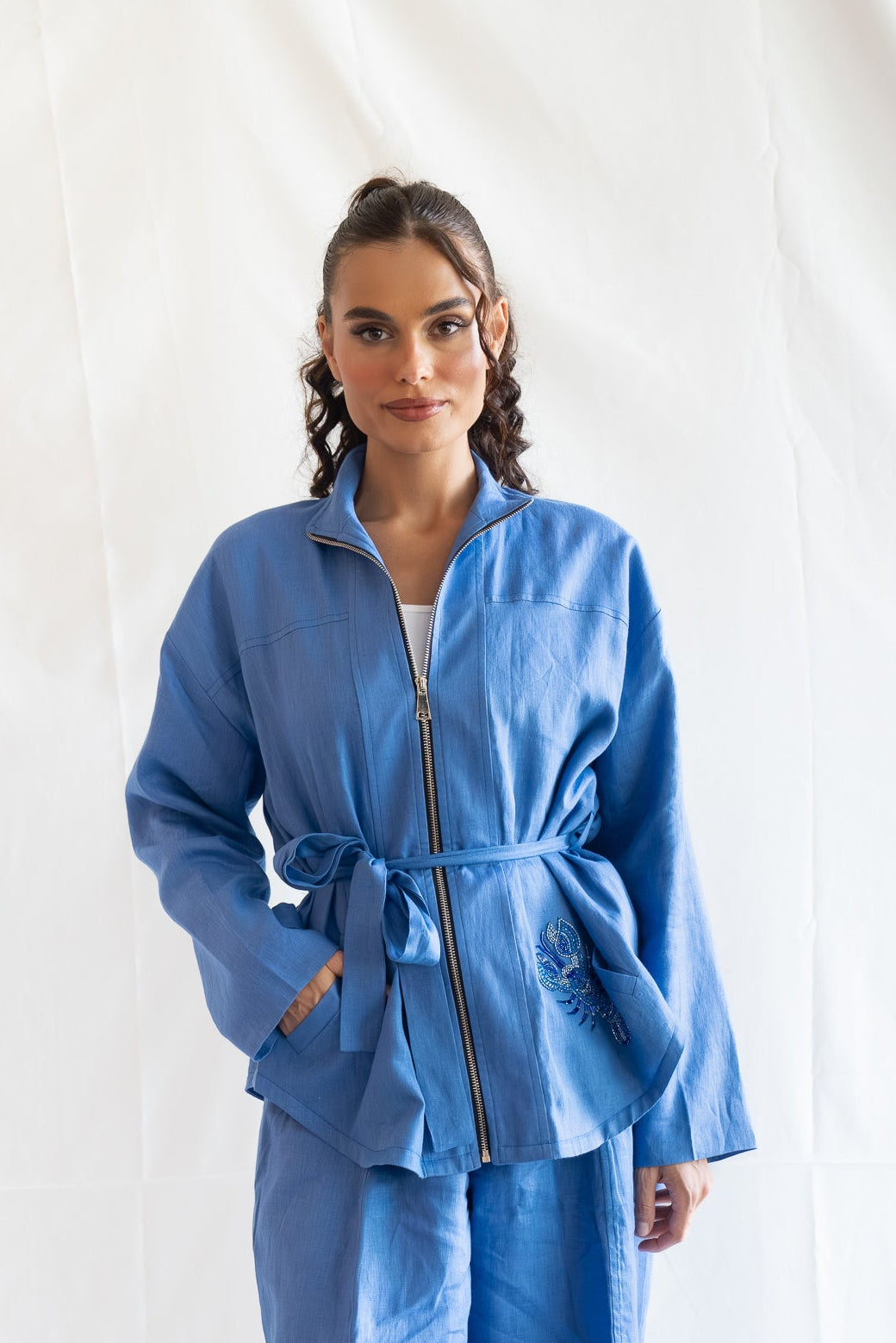 Santorini top-pure linen