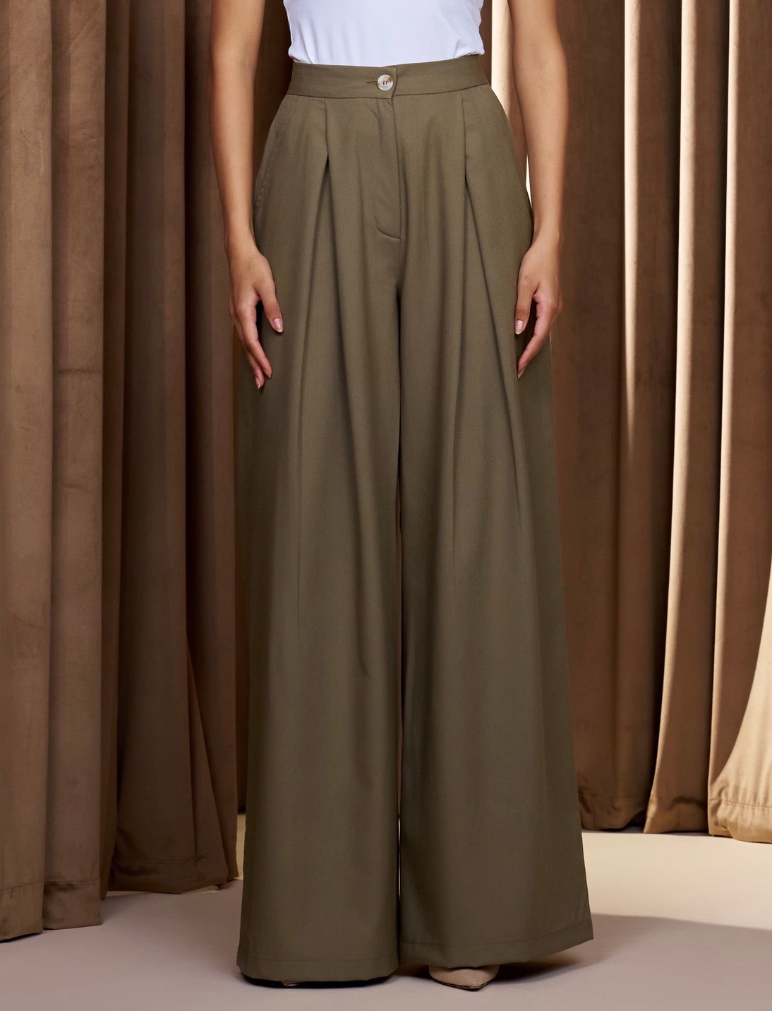 Olive Wide Leg Pants