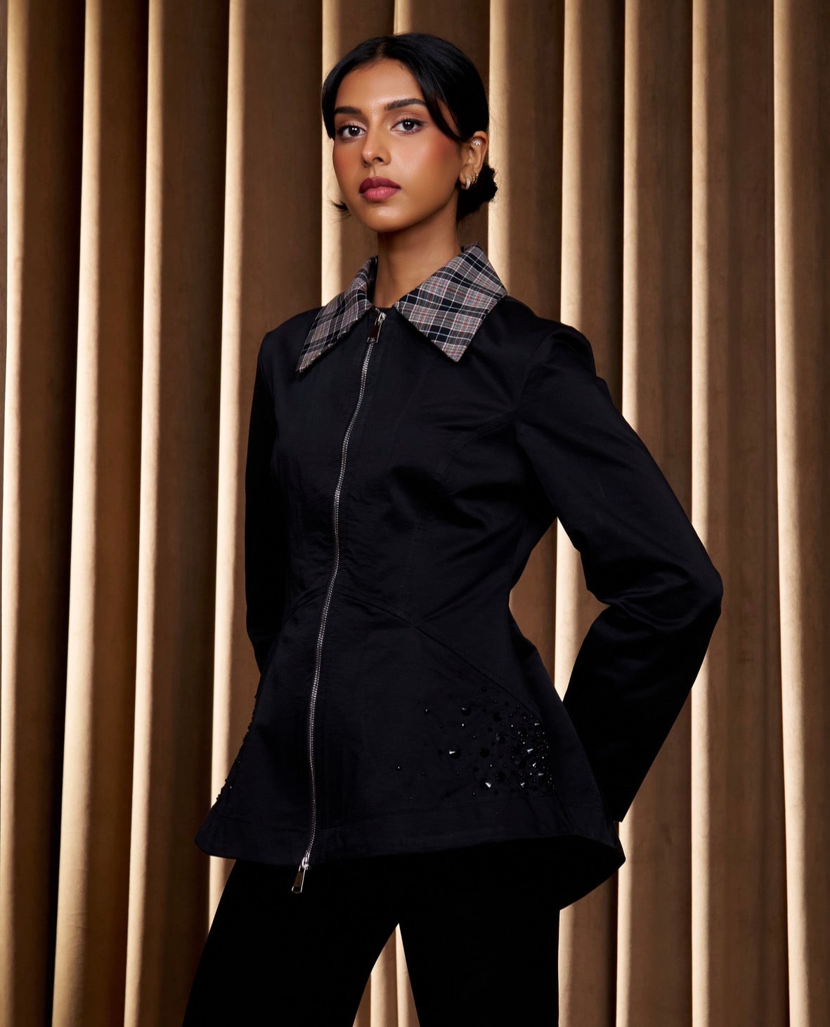 Check Collar Jacket