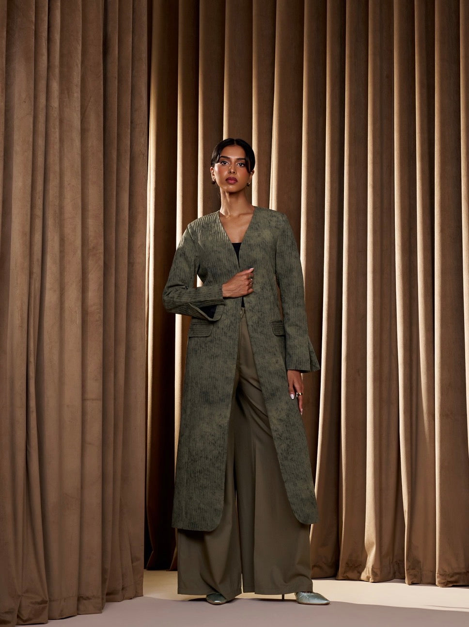 Olive Back Cross blazer