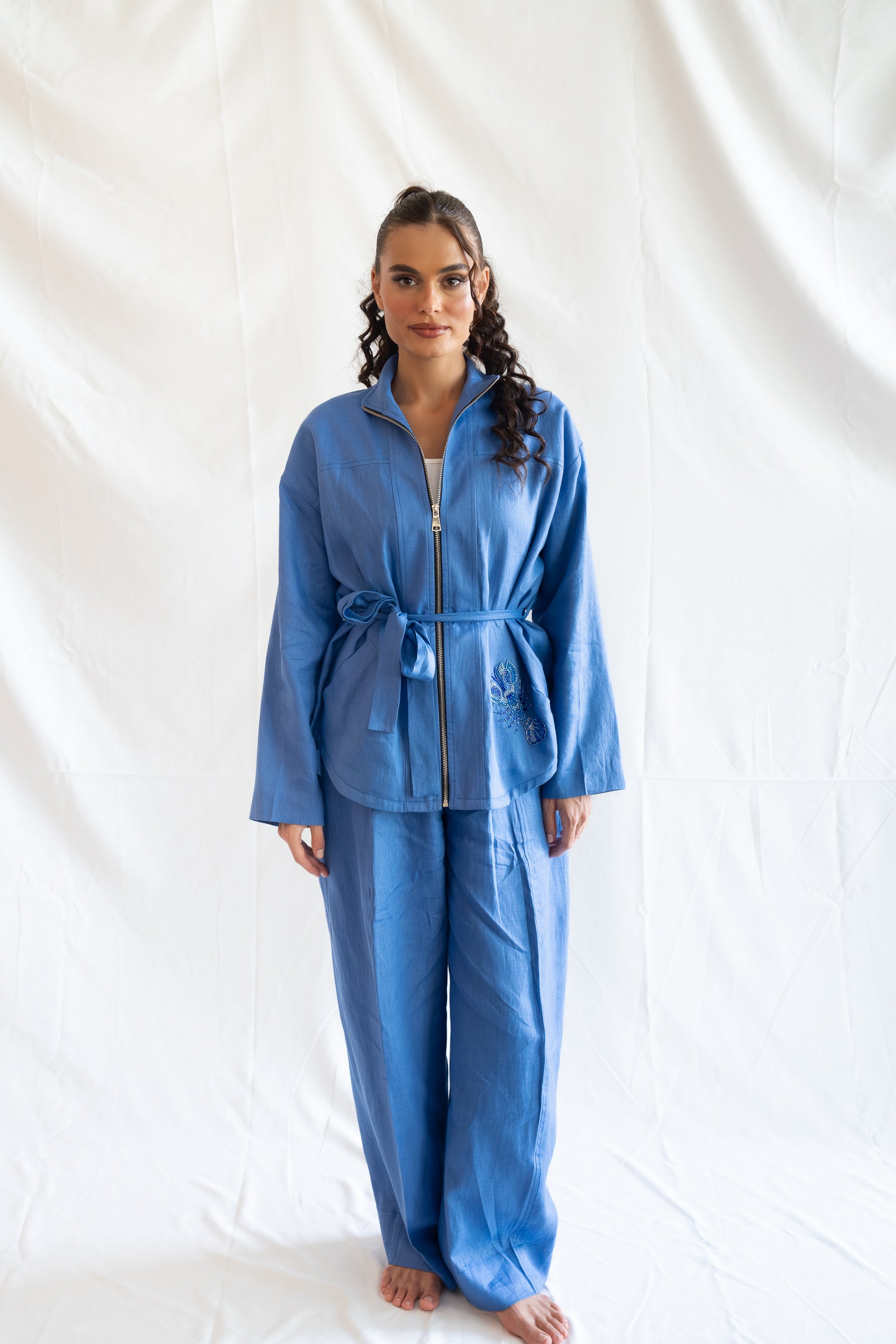 Santorini top-pure linen