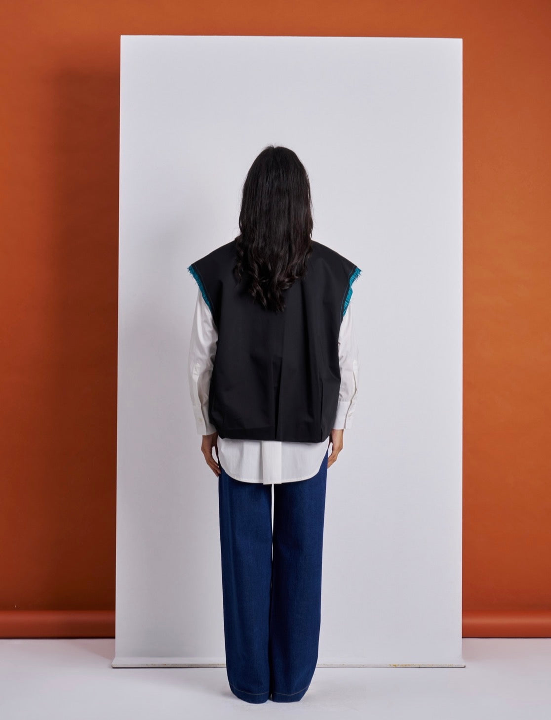 black oversized vest