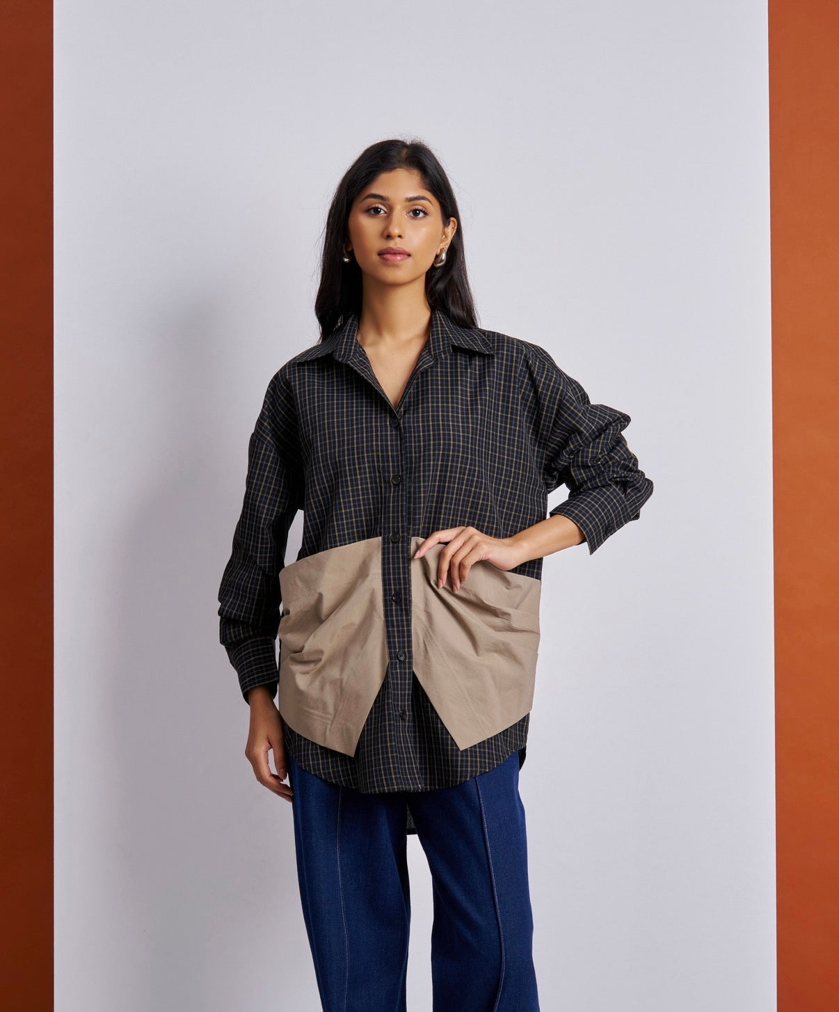 Chequered Panel Shirt