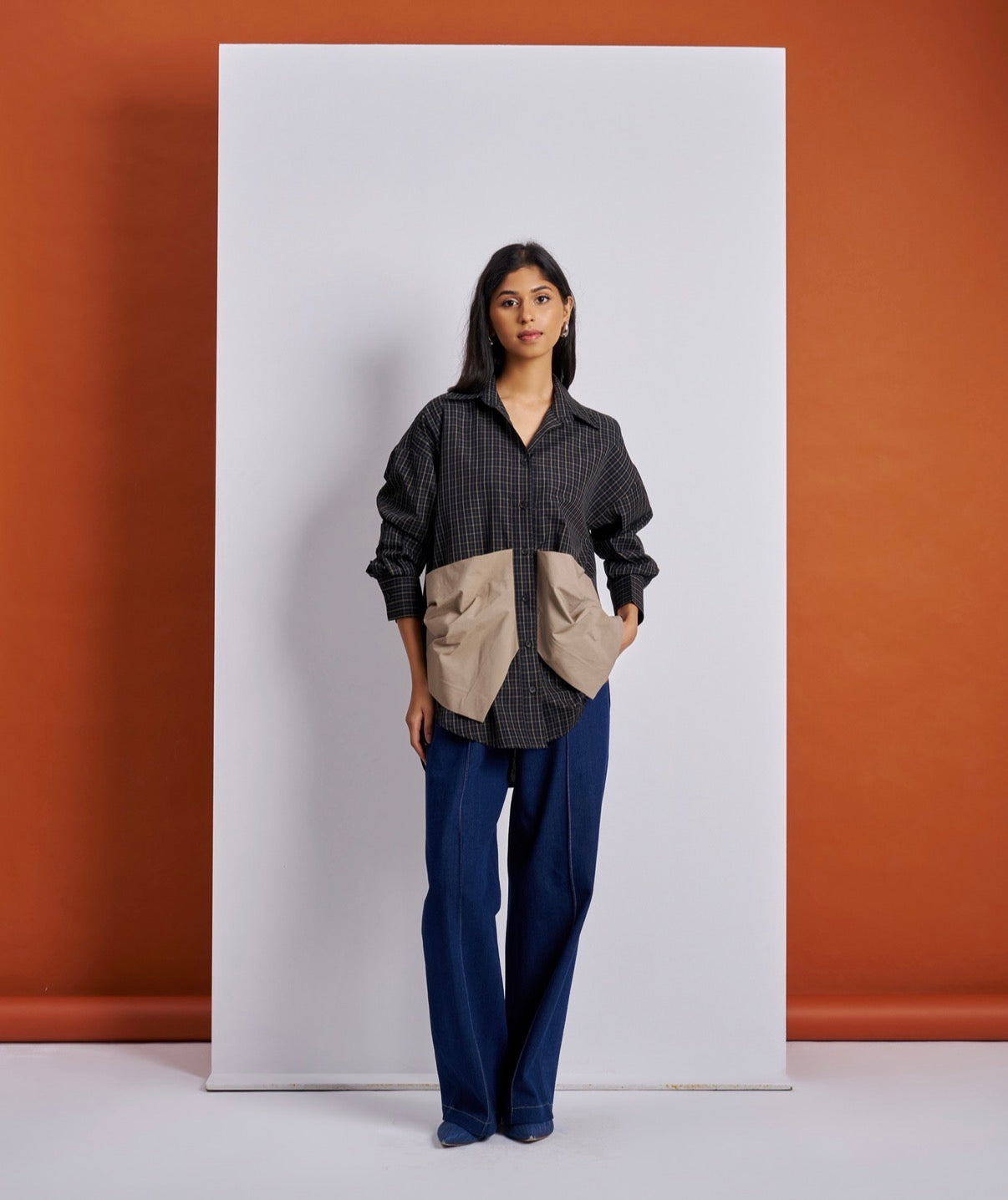 Chequered Panel Shirt