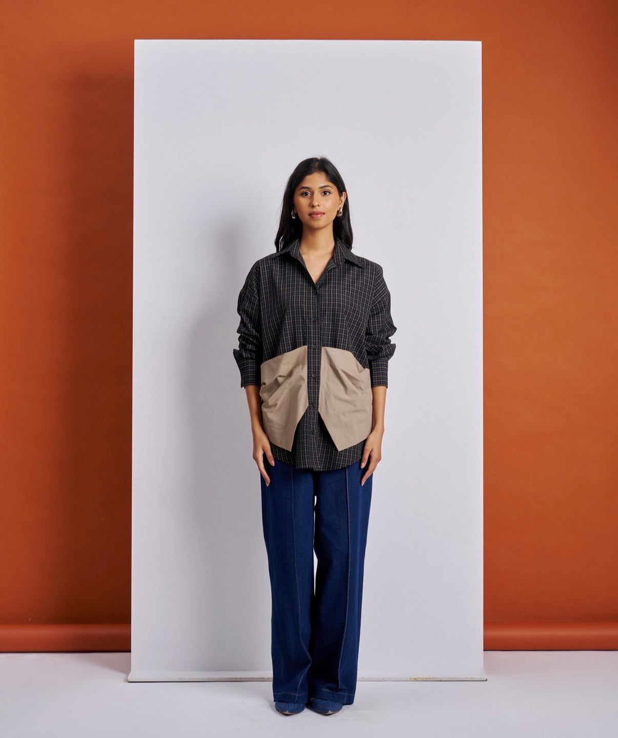 Chequered Panel Shirt