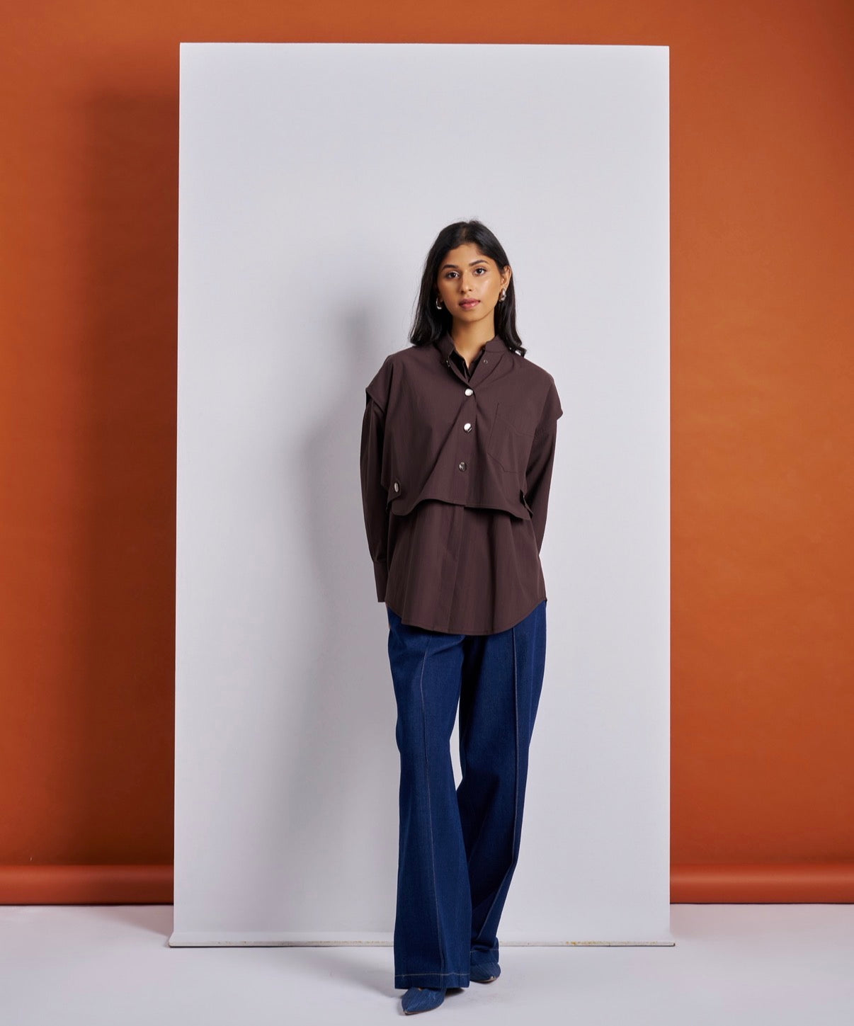 Brown Layered Shirt