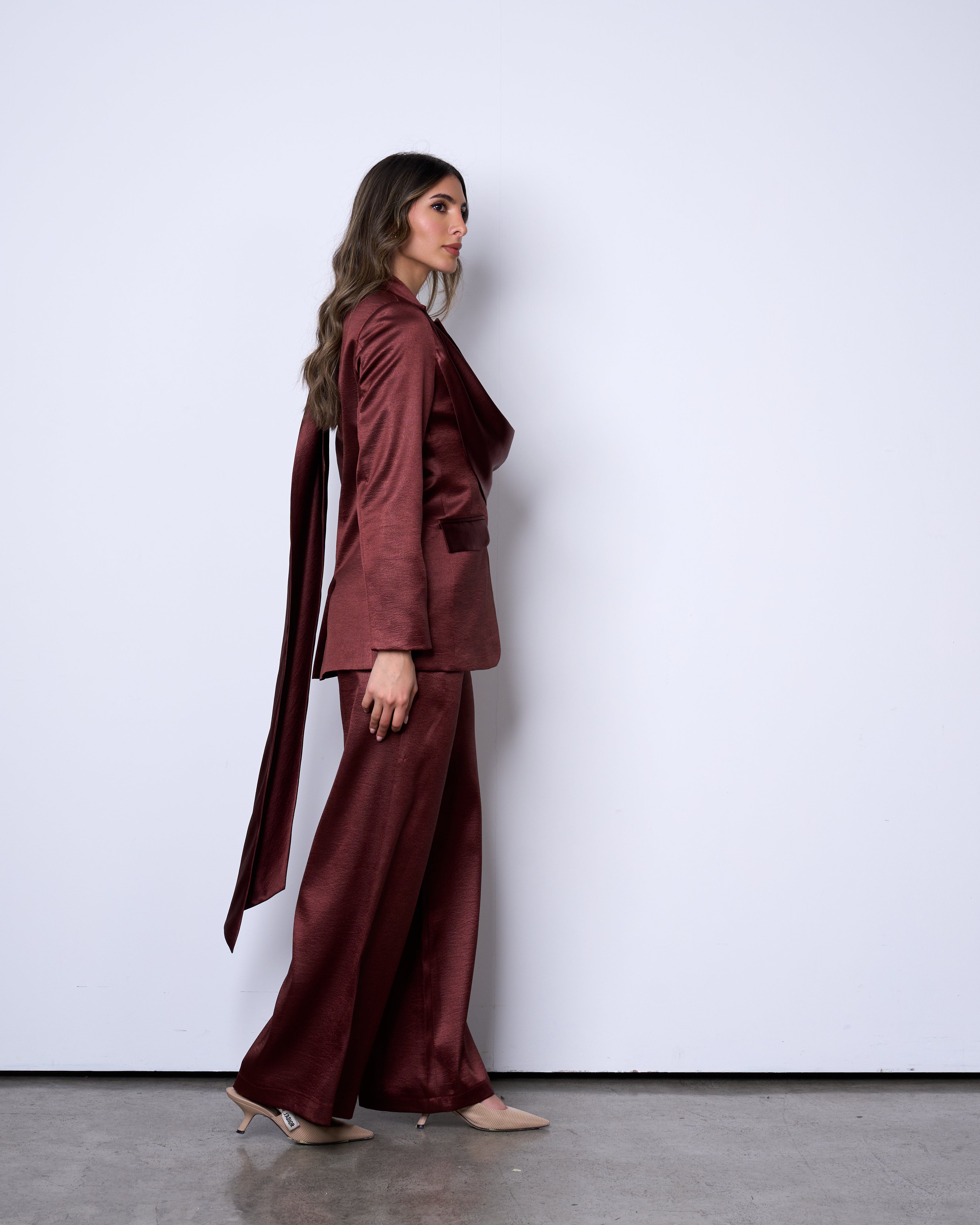 Maroon Scarf Suit