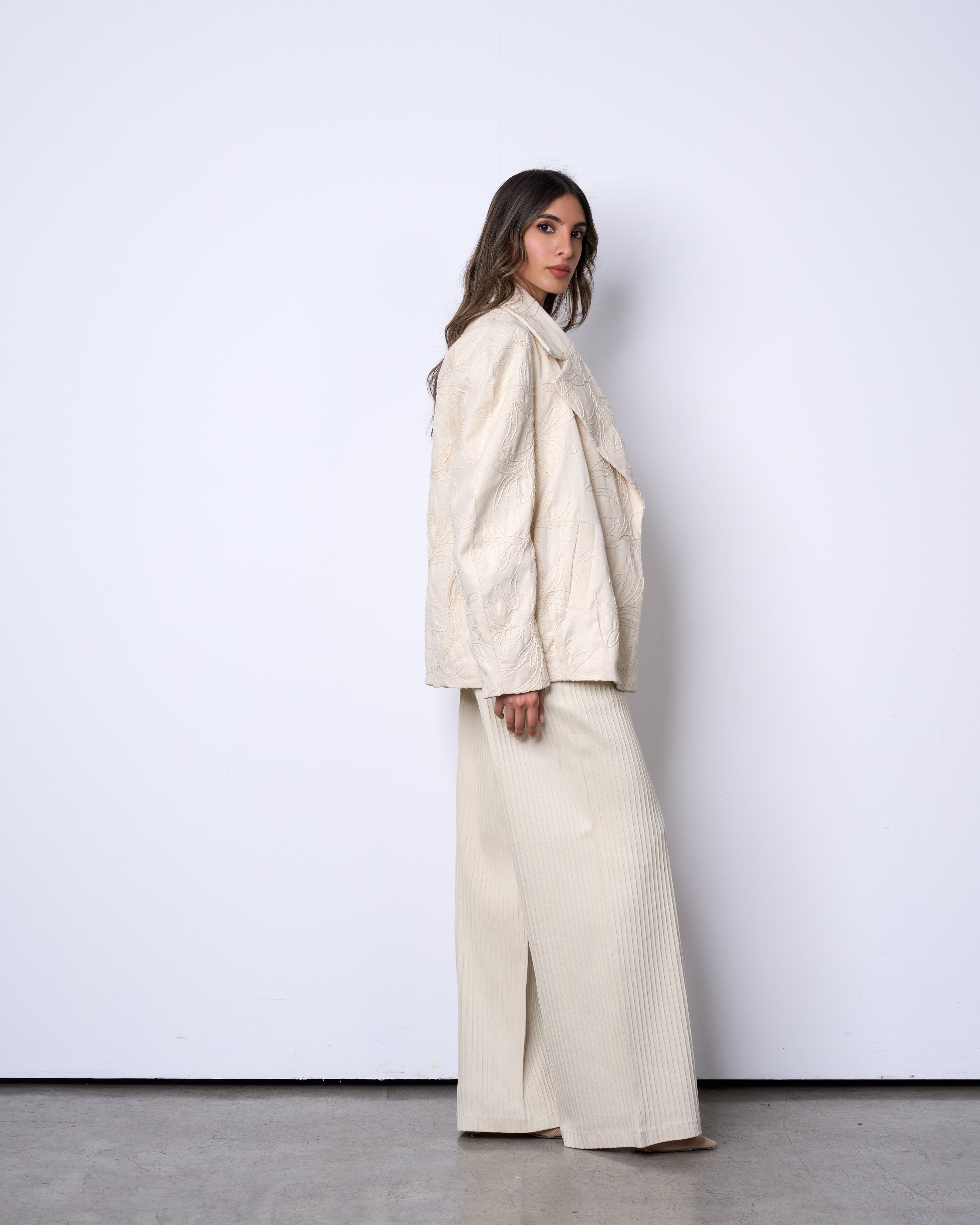 Ecru Embroidered Jacket