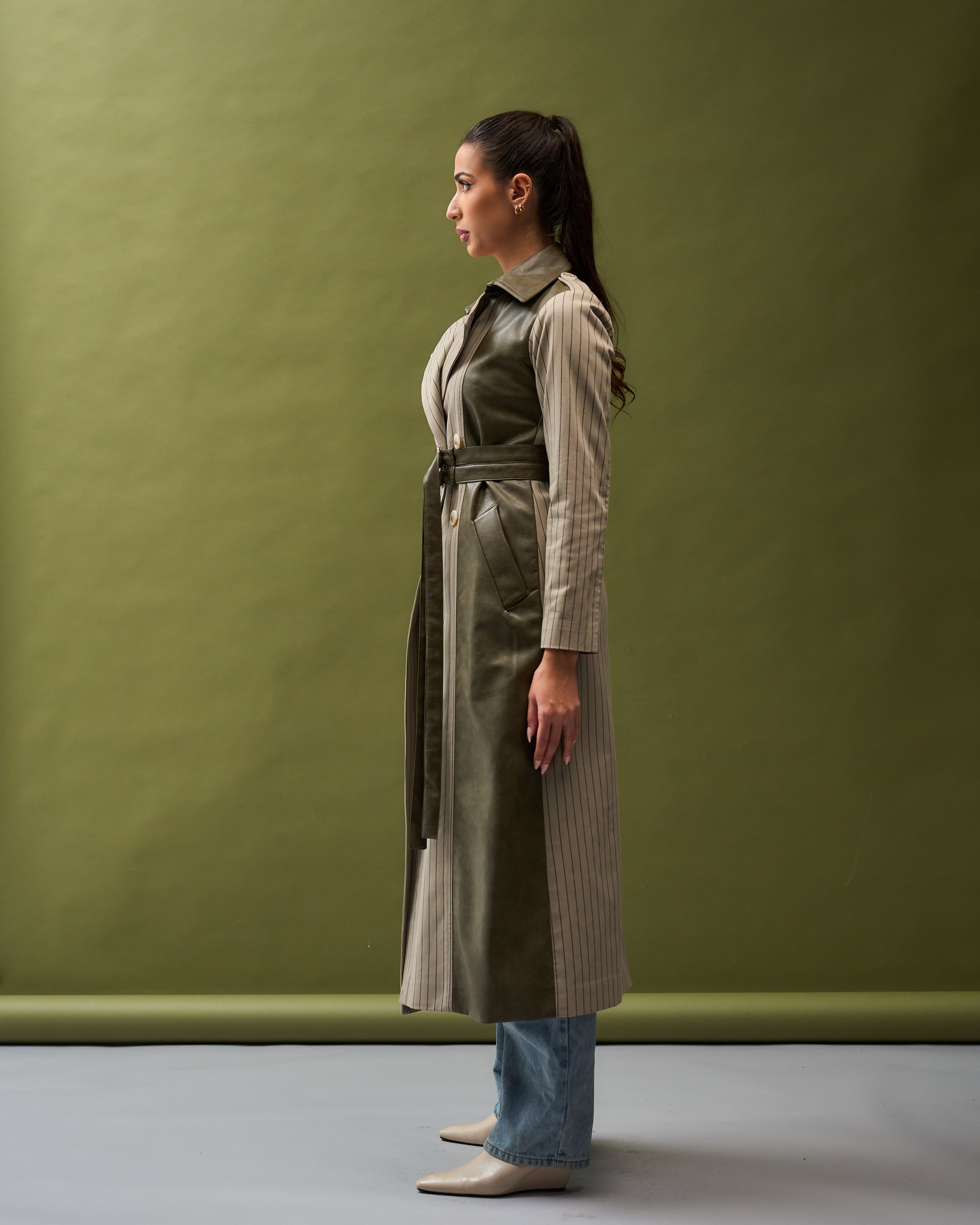 Belted Two Tone trench