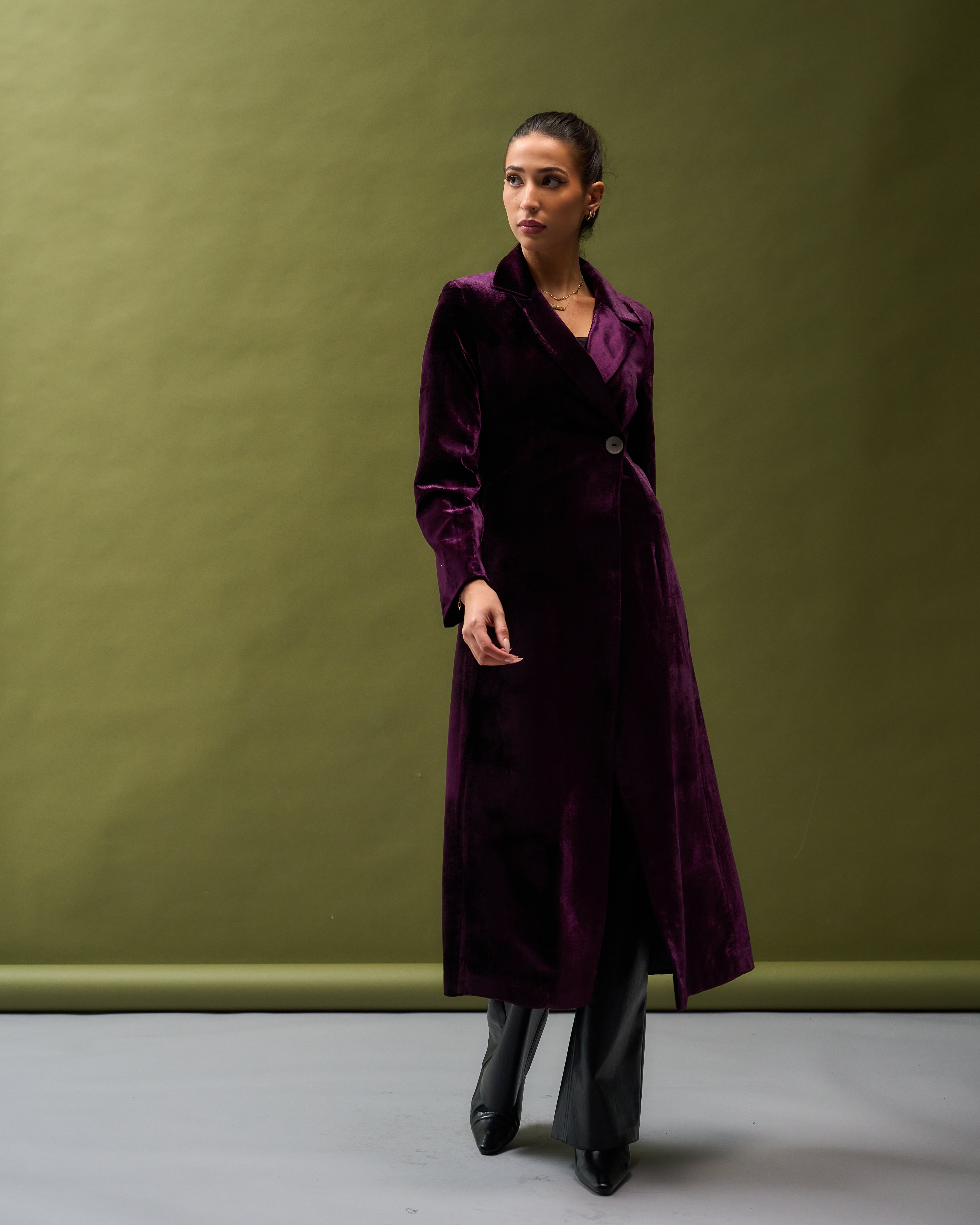 Aubergine Velvet blazer