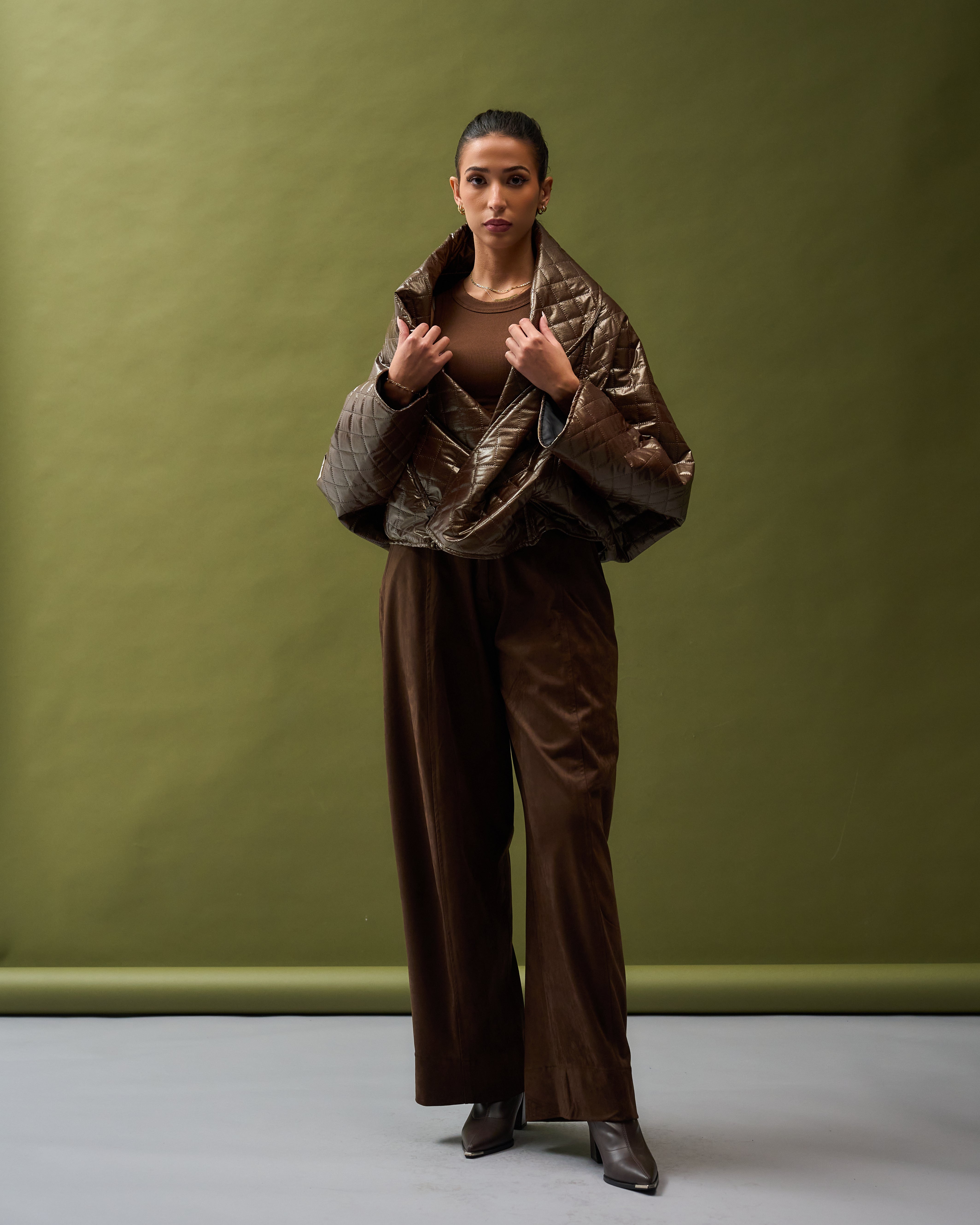 Bronze puff jacket