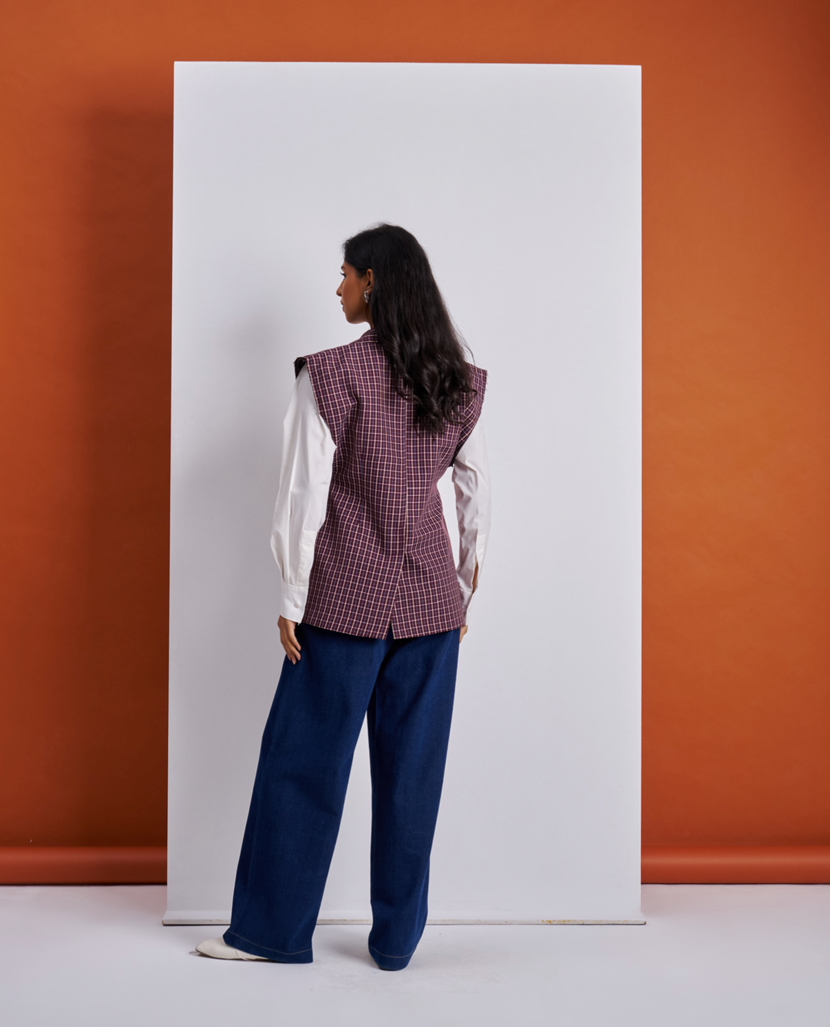 Chequered padded top