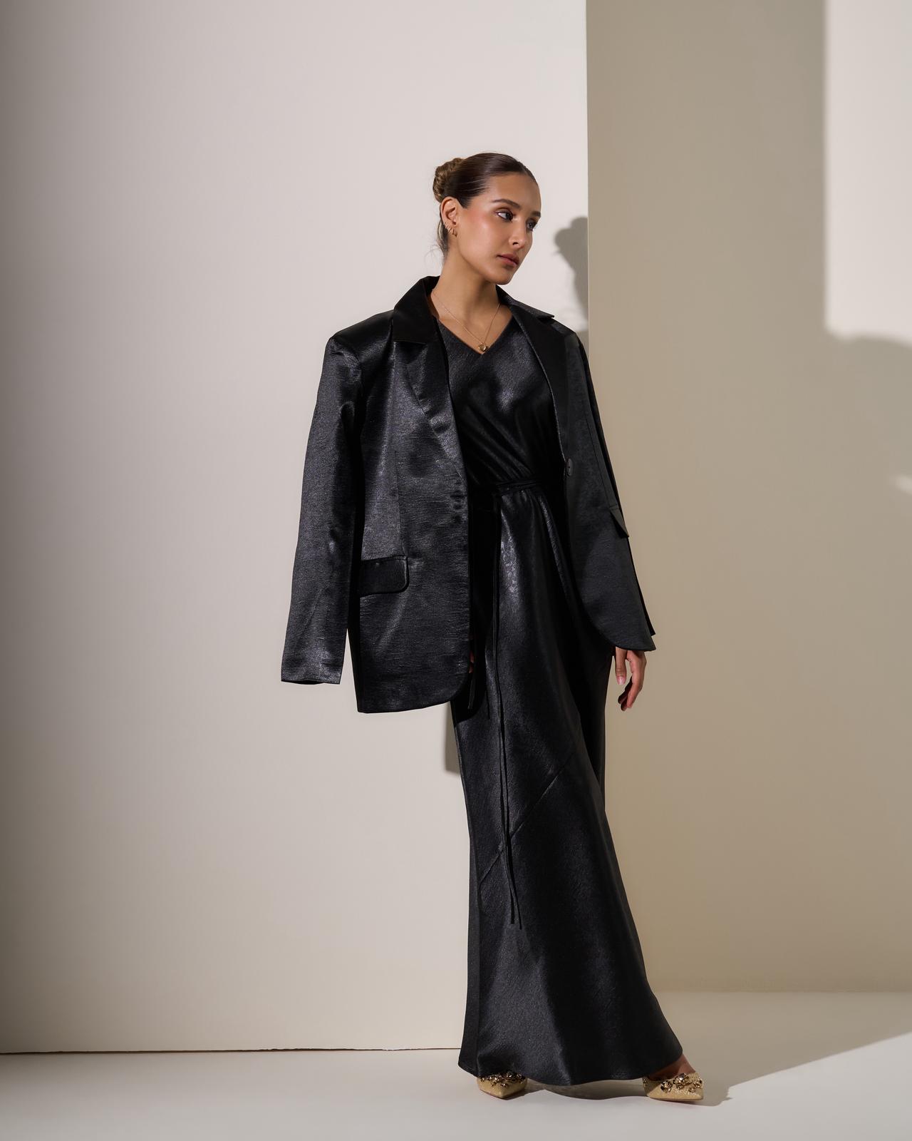 black satin blazer
