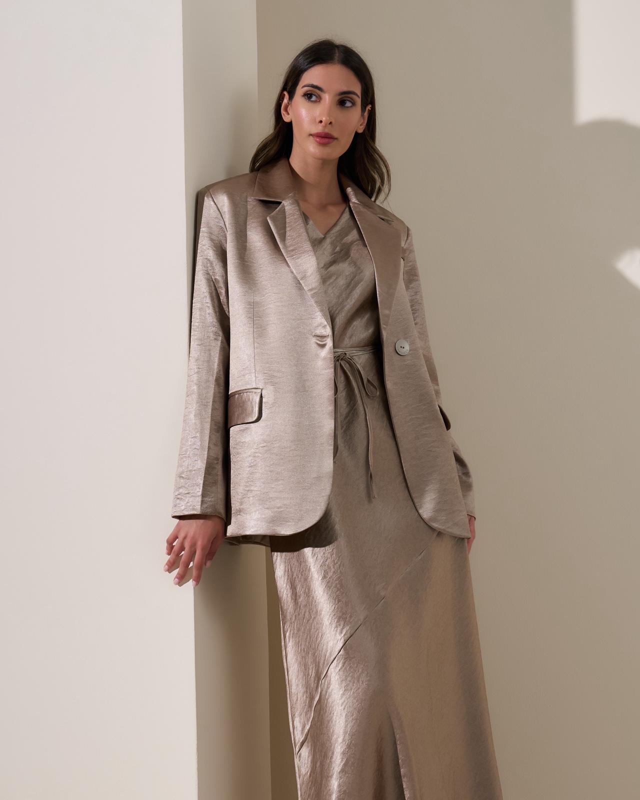 Champagne satin blazer