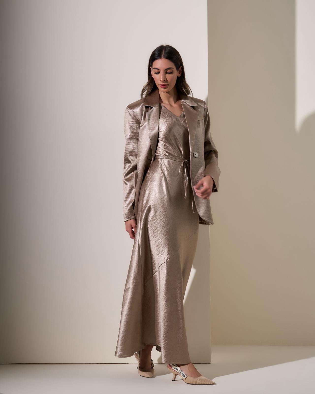 Champagne satin blazer