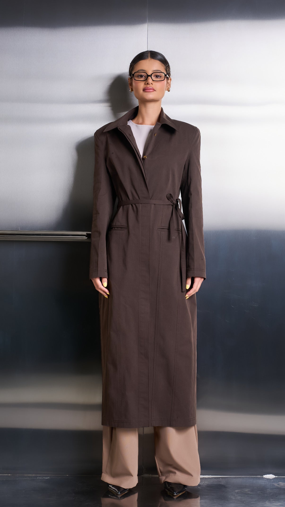 Espresso Structured Long Top