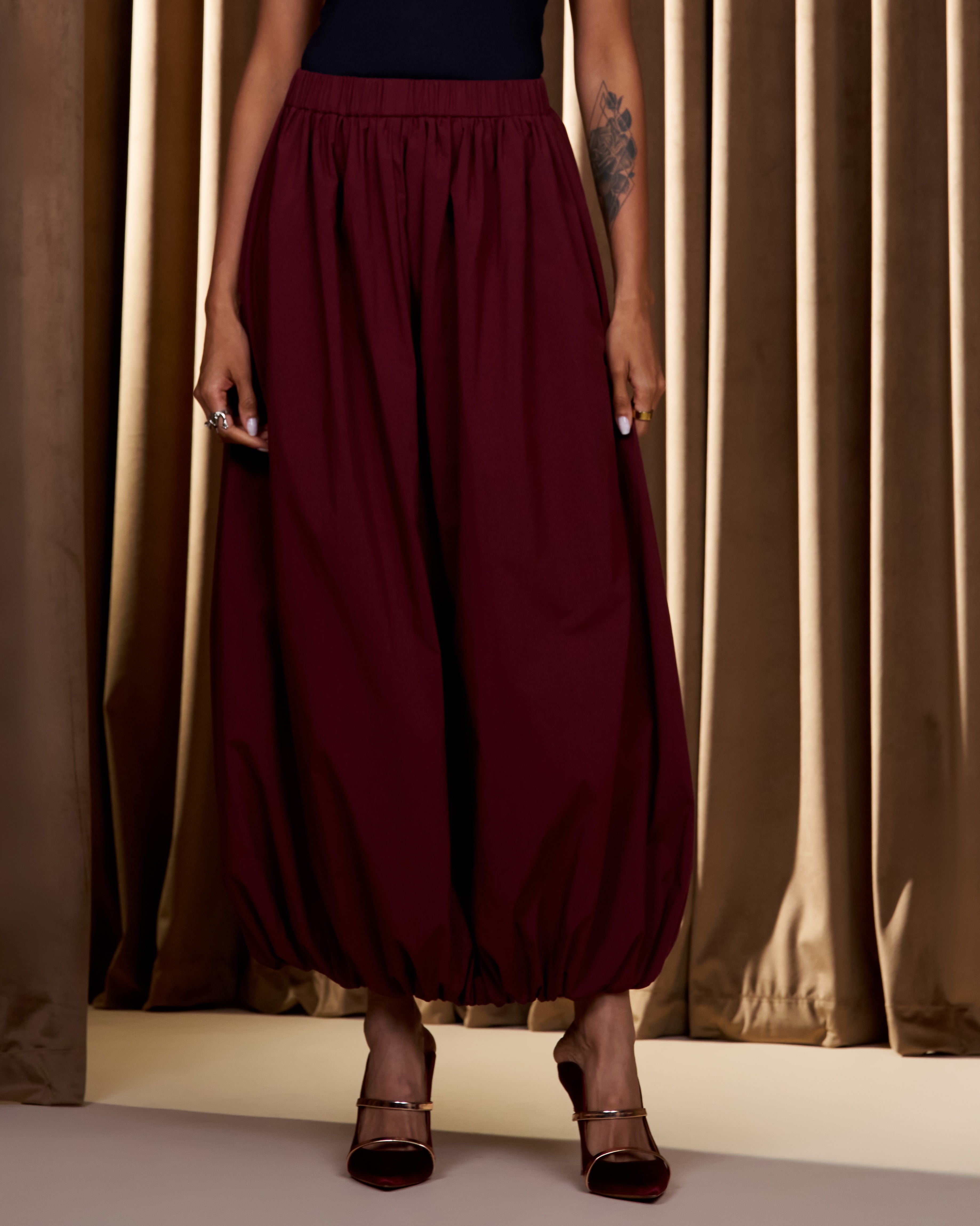Maroon Balloon Skirt