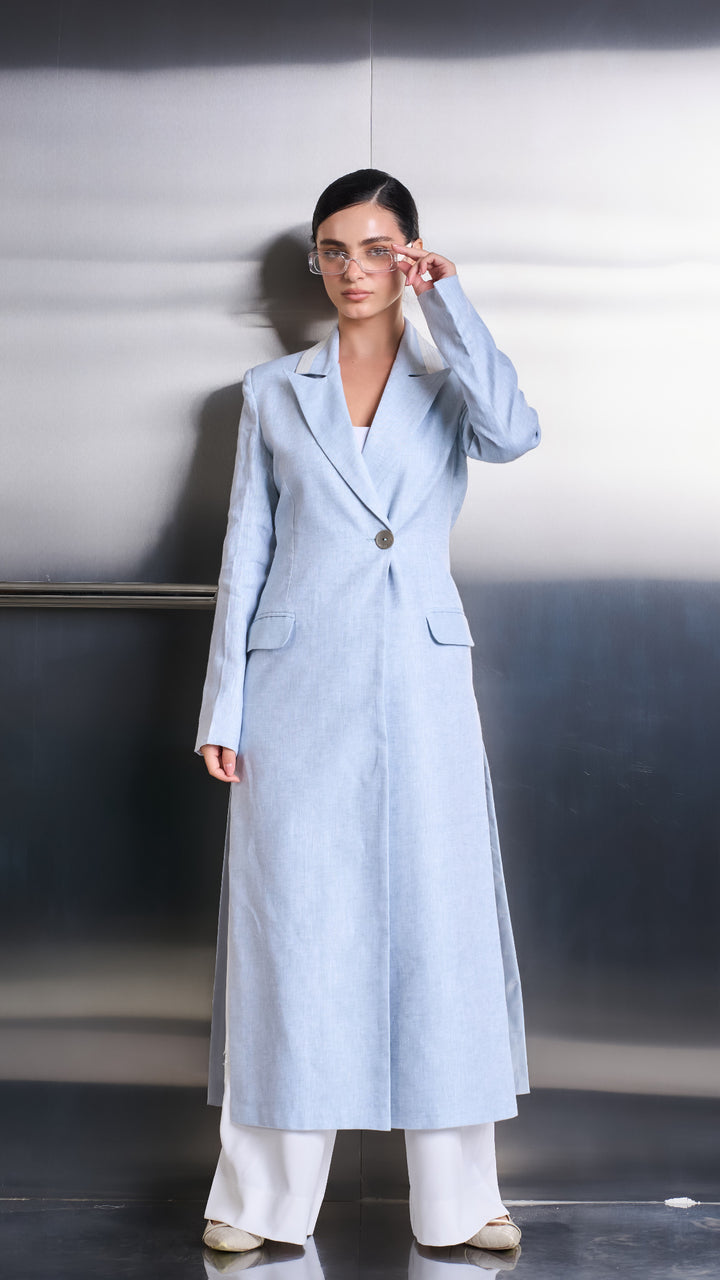 Blue Mist Blazer – Pure Linen