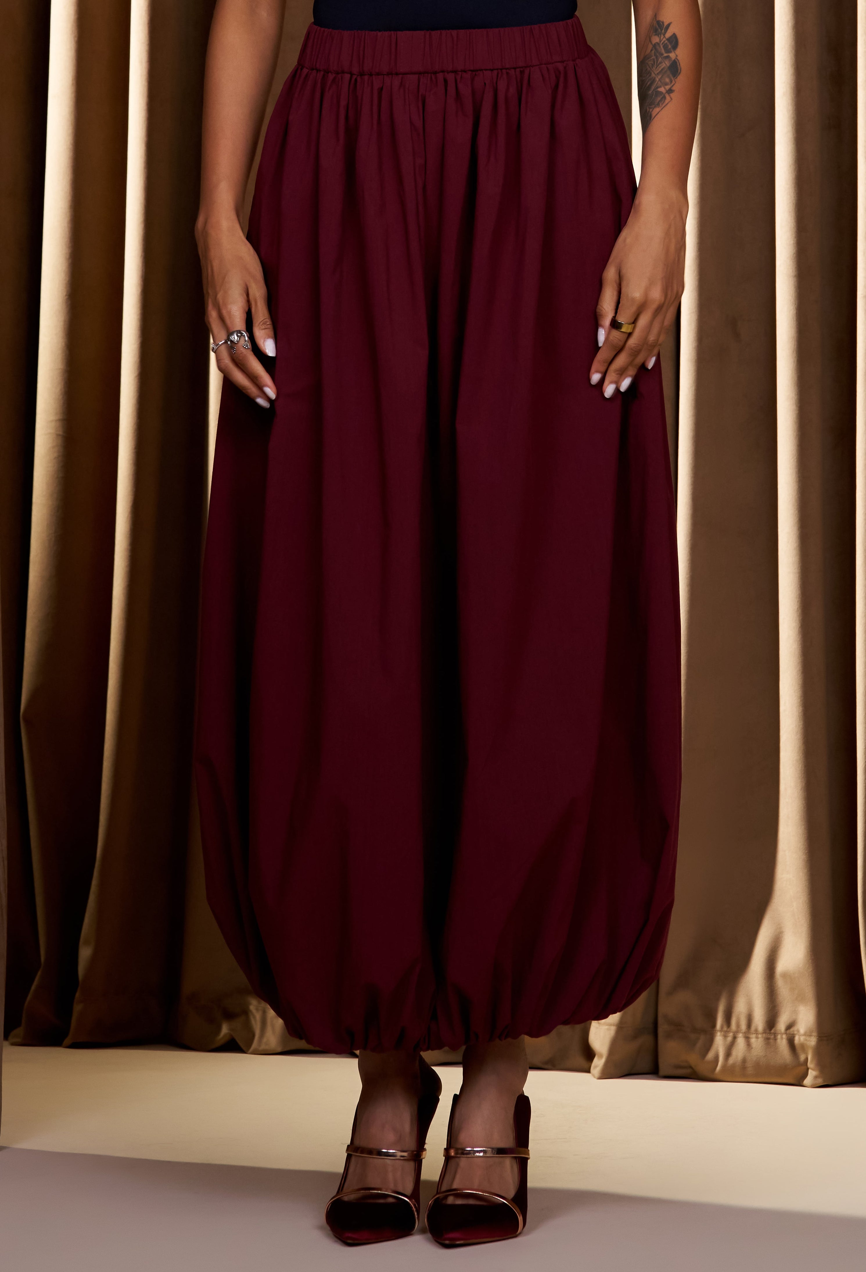 Maroon Balloon Skirt