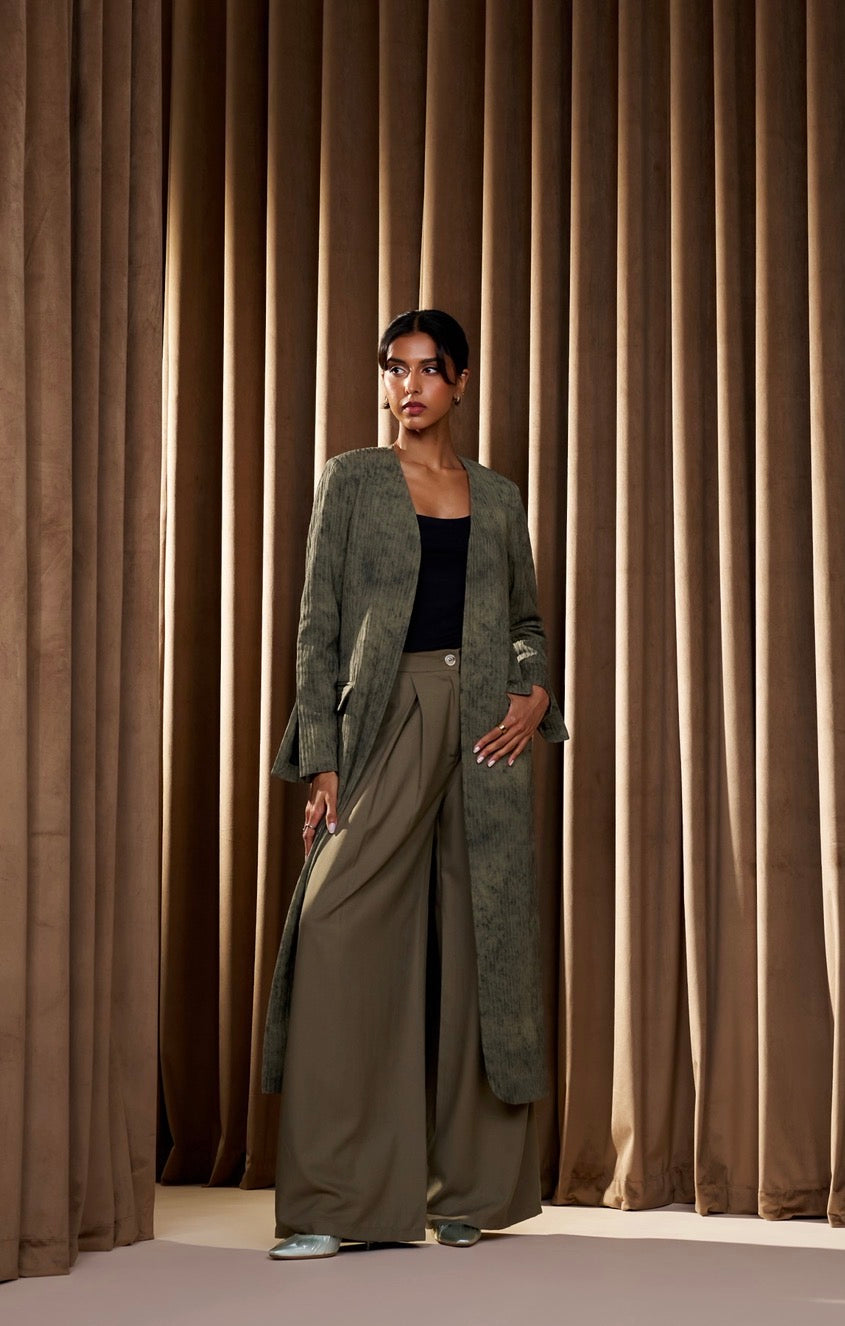 Olive Back Cross blazer