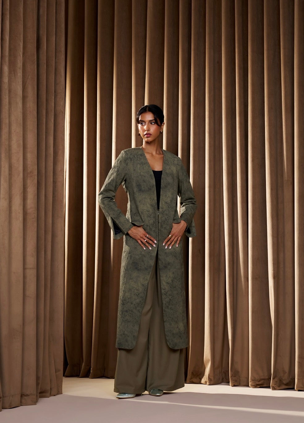 Olive Back Cross blazer