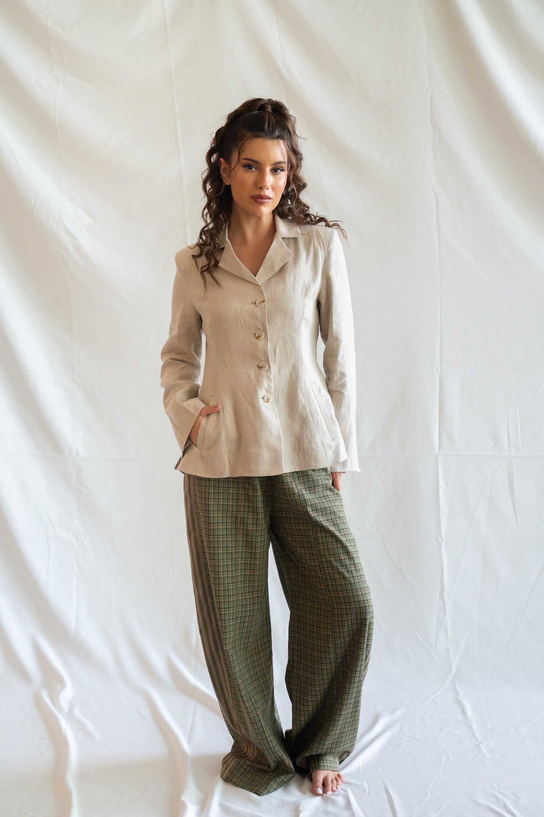 Sandstone blazer-pure linen