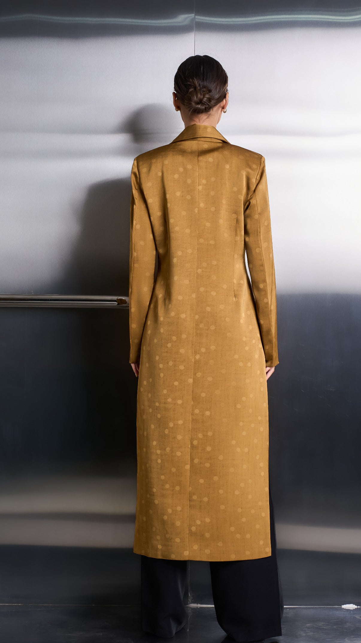 Dotted Mustard Long Blazer