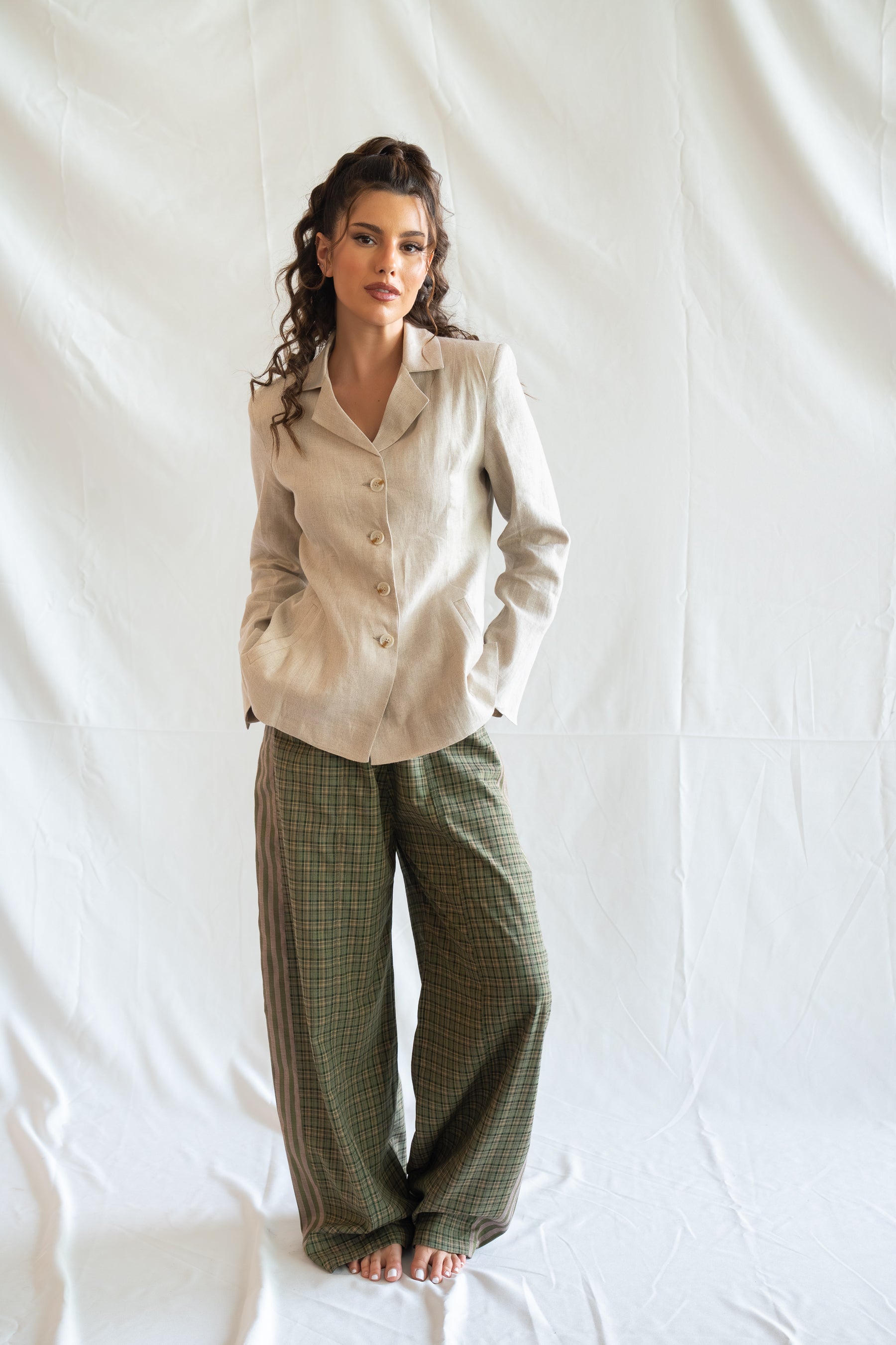 Sandstone blazer-pure linen