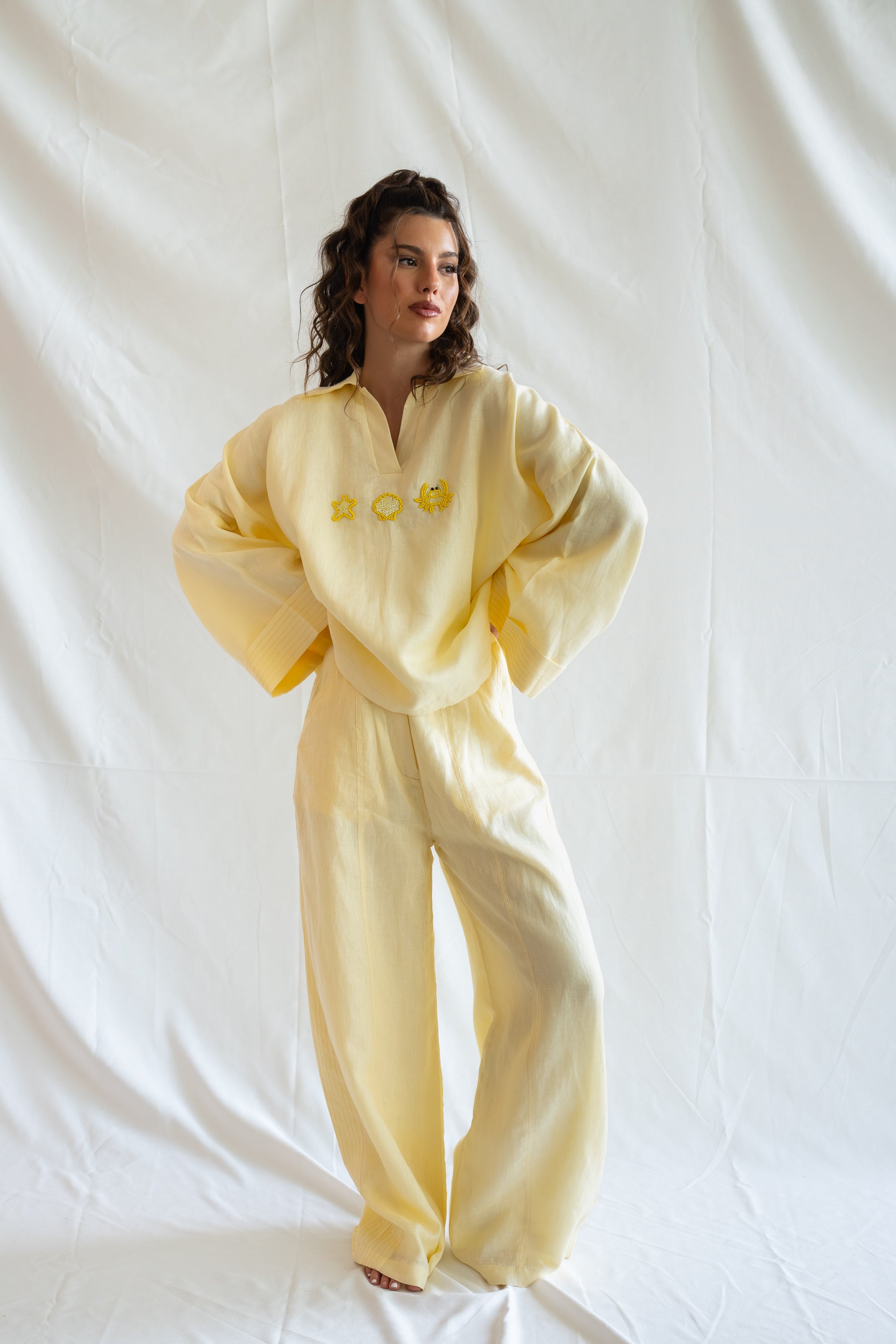 Limoncello top-pure linen