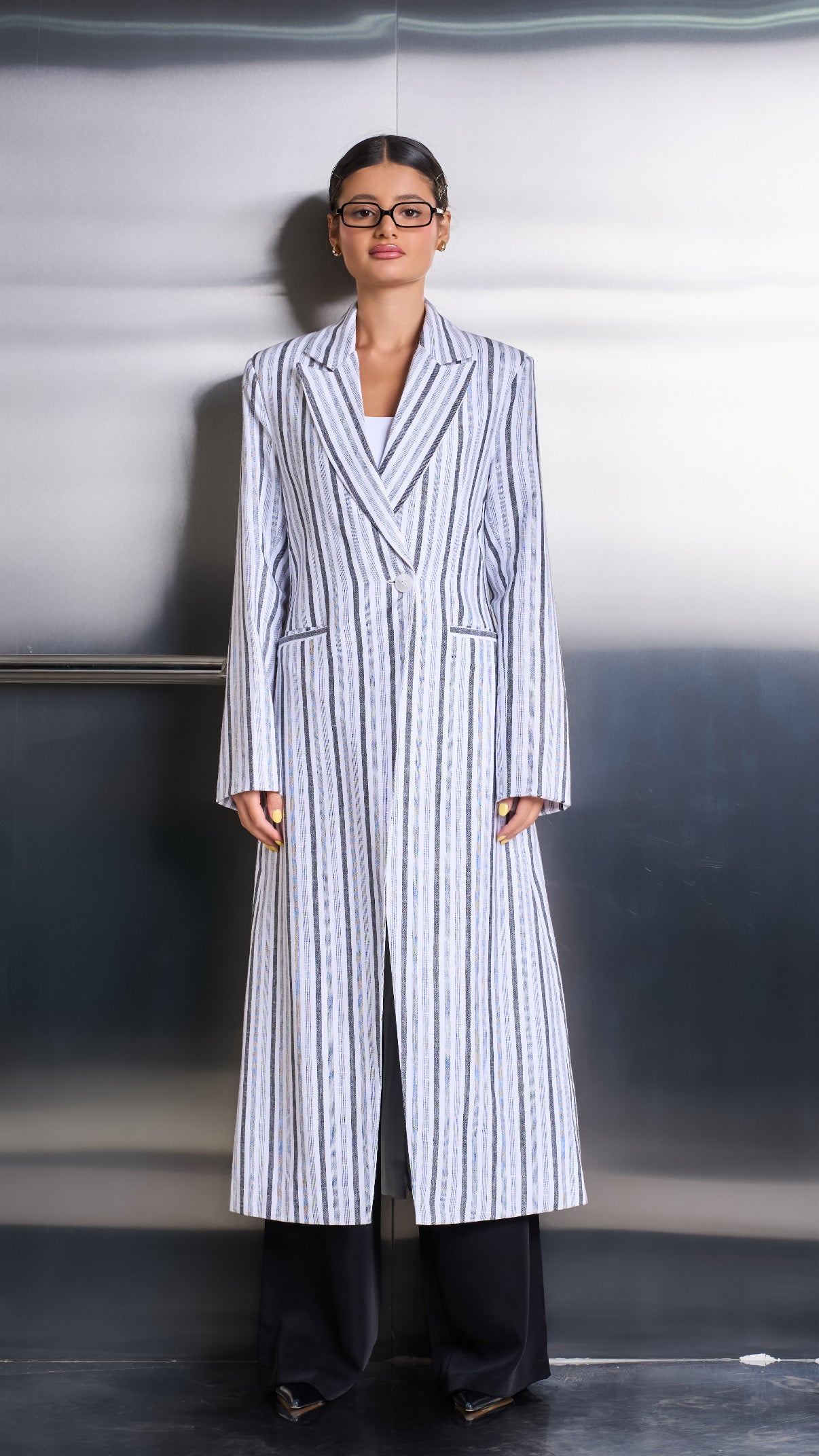 City Stripes Long Blazer