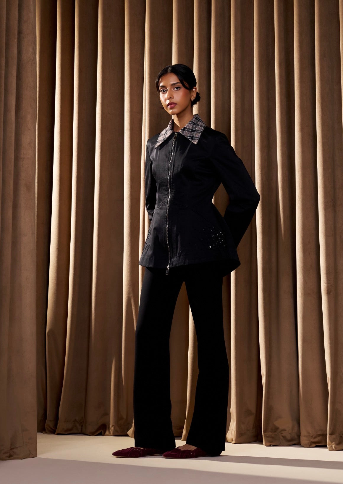 Check Collar Jacket