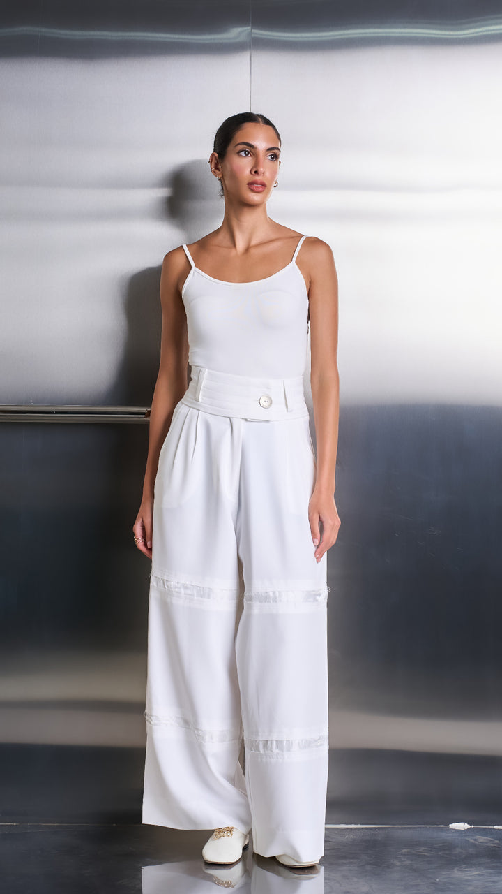 High Waisted White Pants