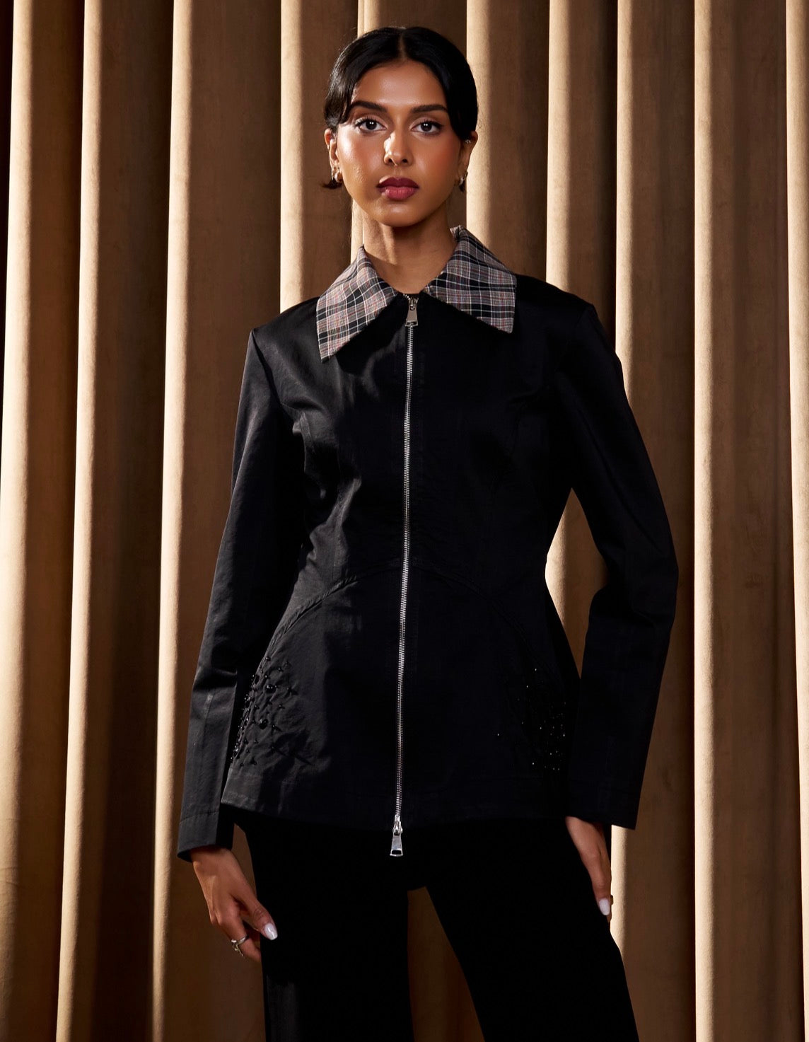 Check Collar Jacket