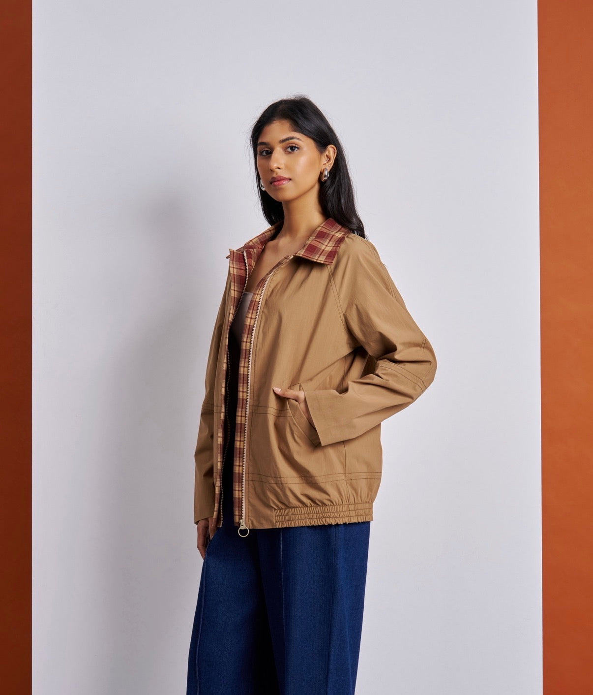 Chequered Panel Jacket