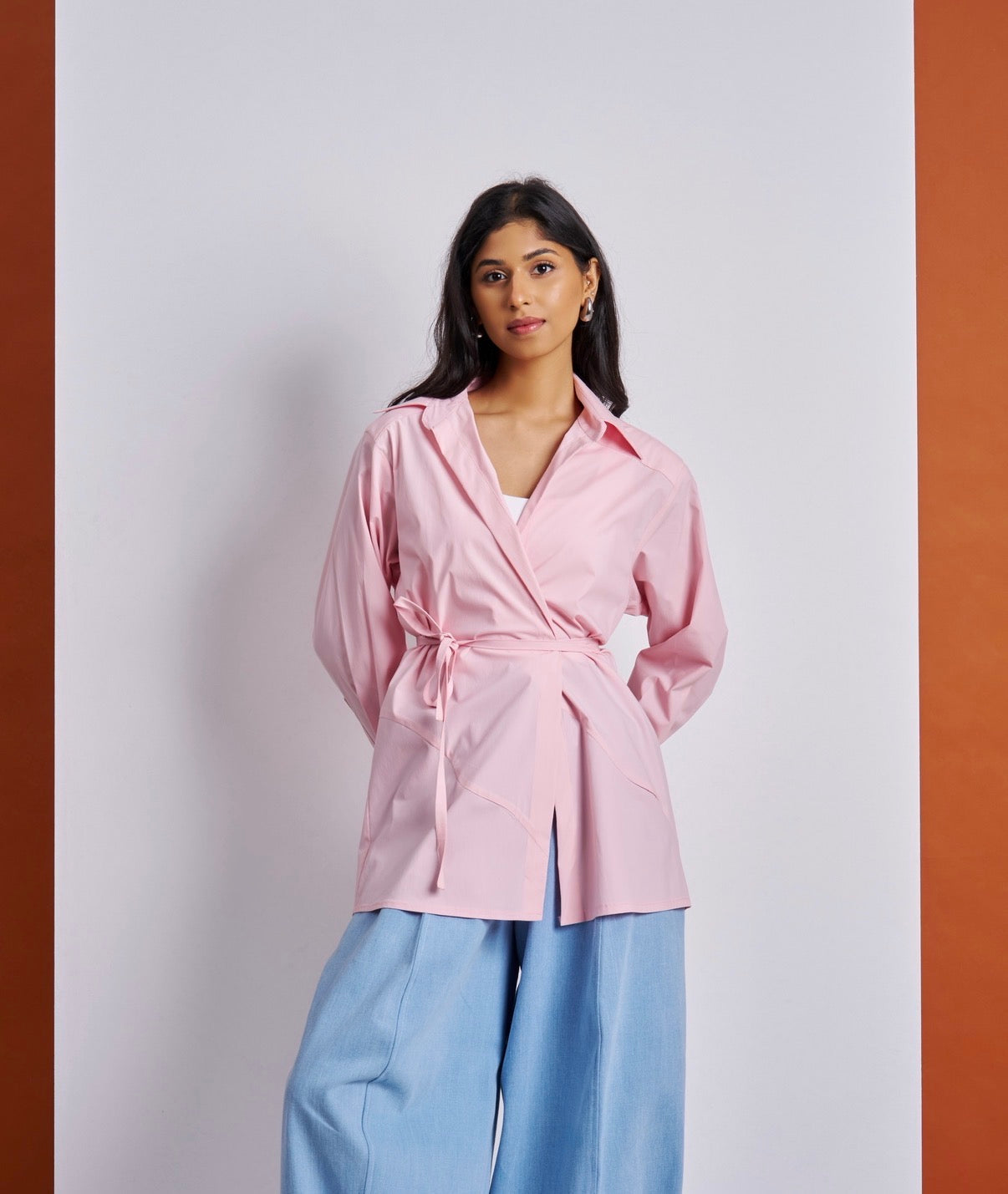 Padded Wrap Pink Shirt