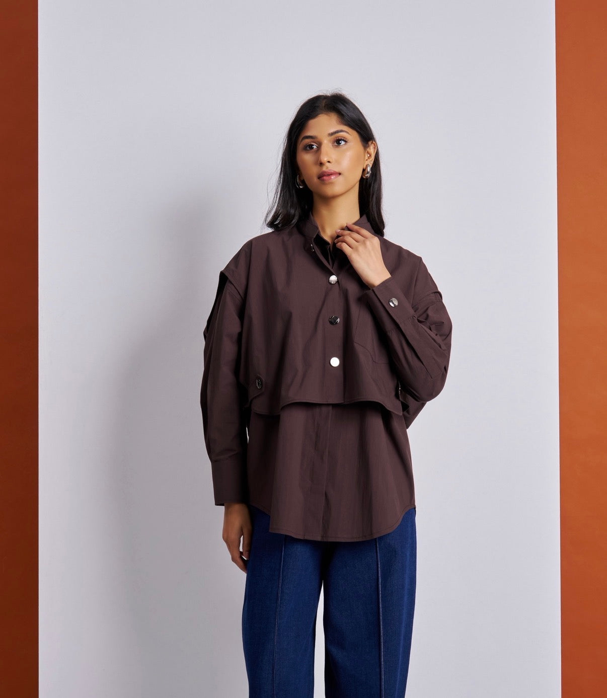 Brown Layered Shirt
