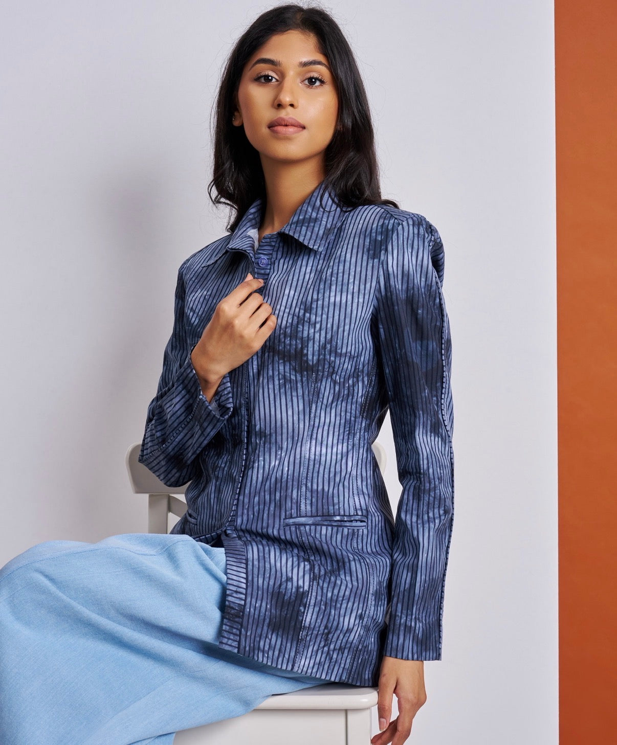 Contour Stripe Blue top