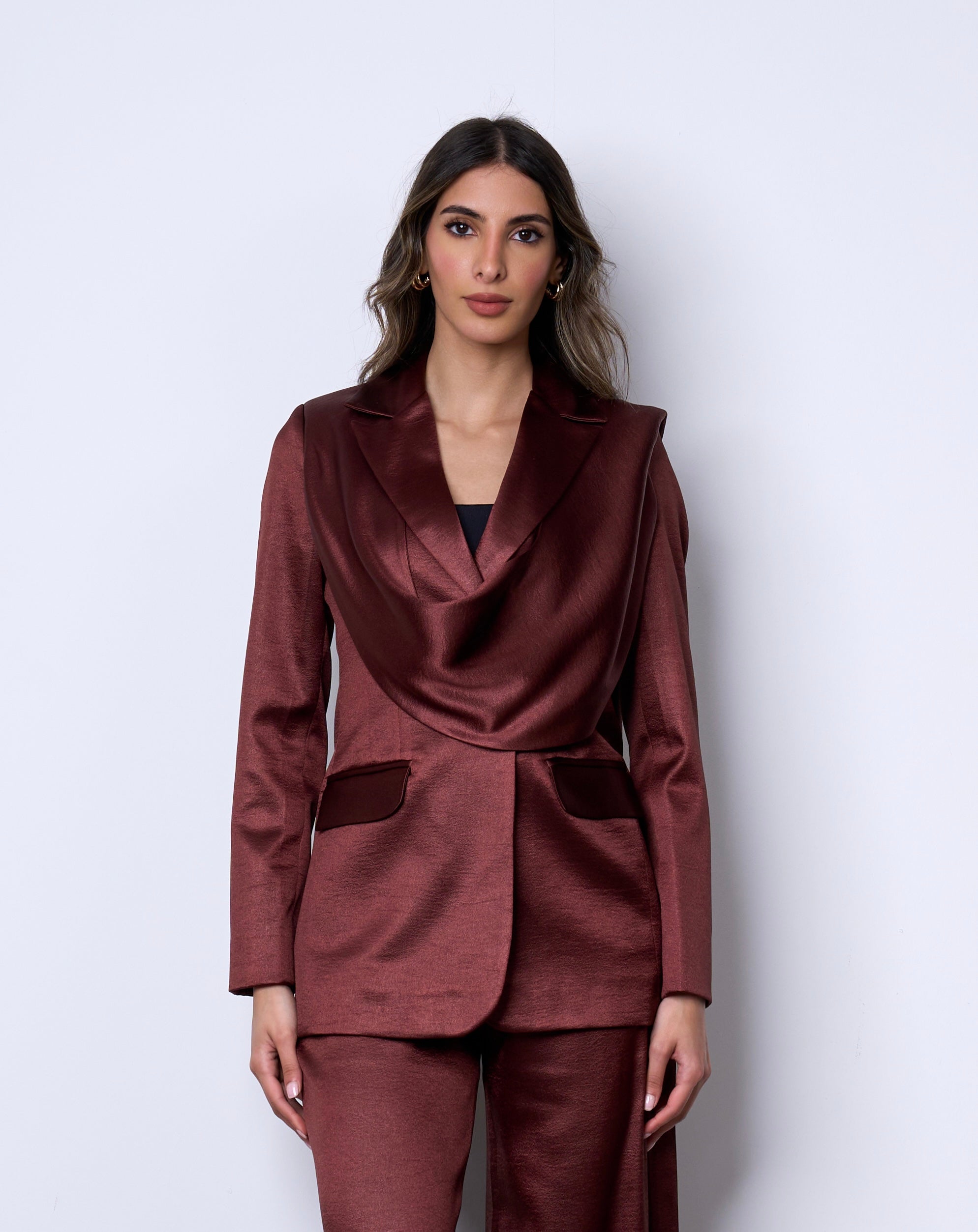 Maroon Scarf Suit