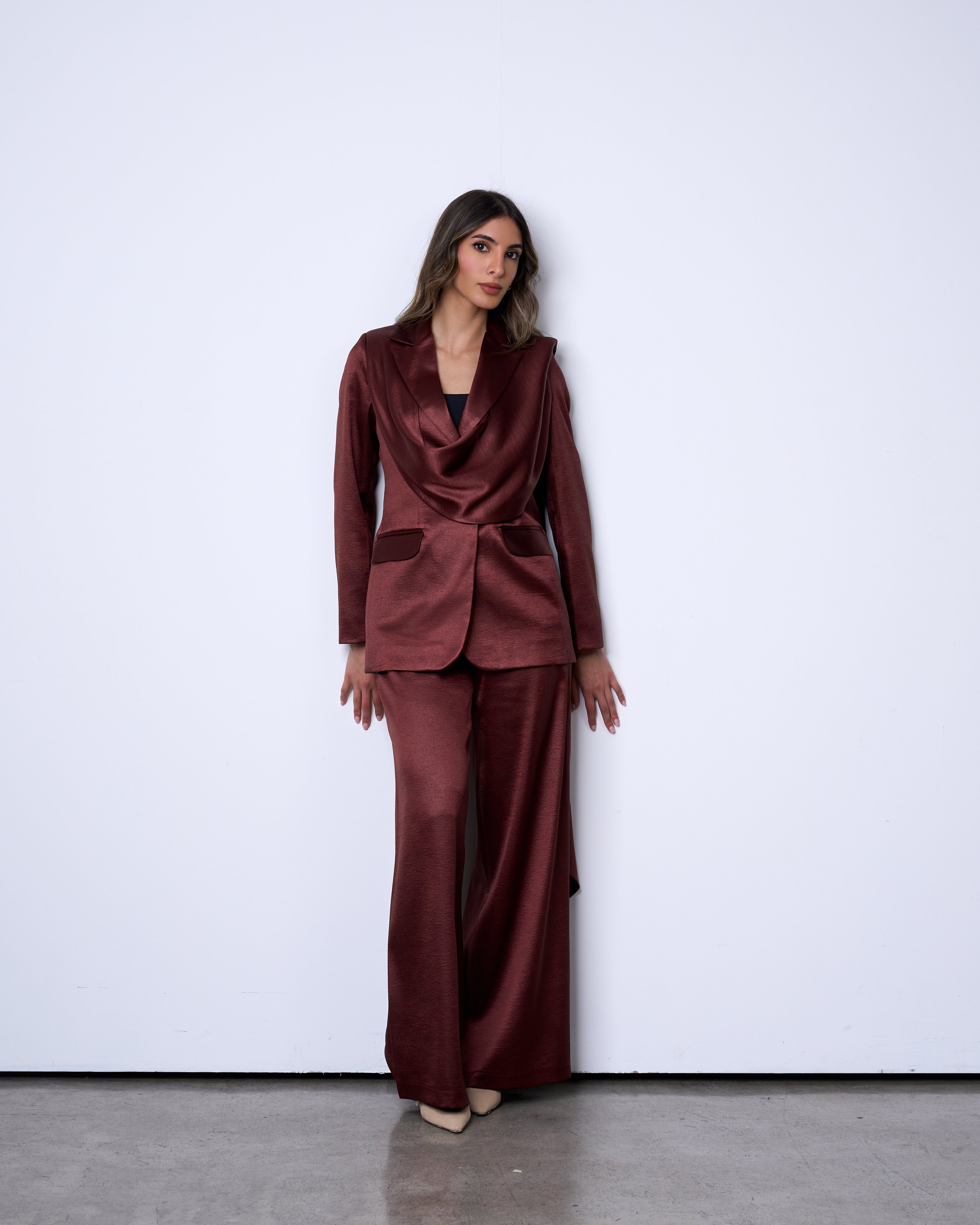 Maroon Scarf Suit