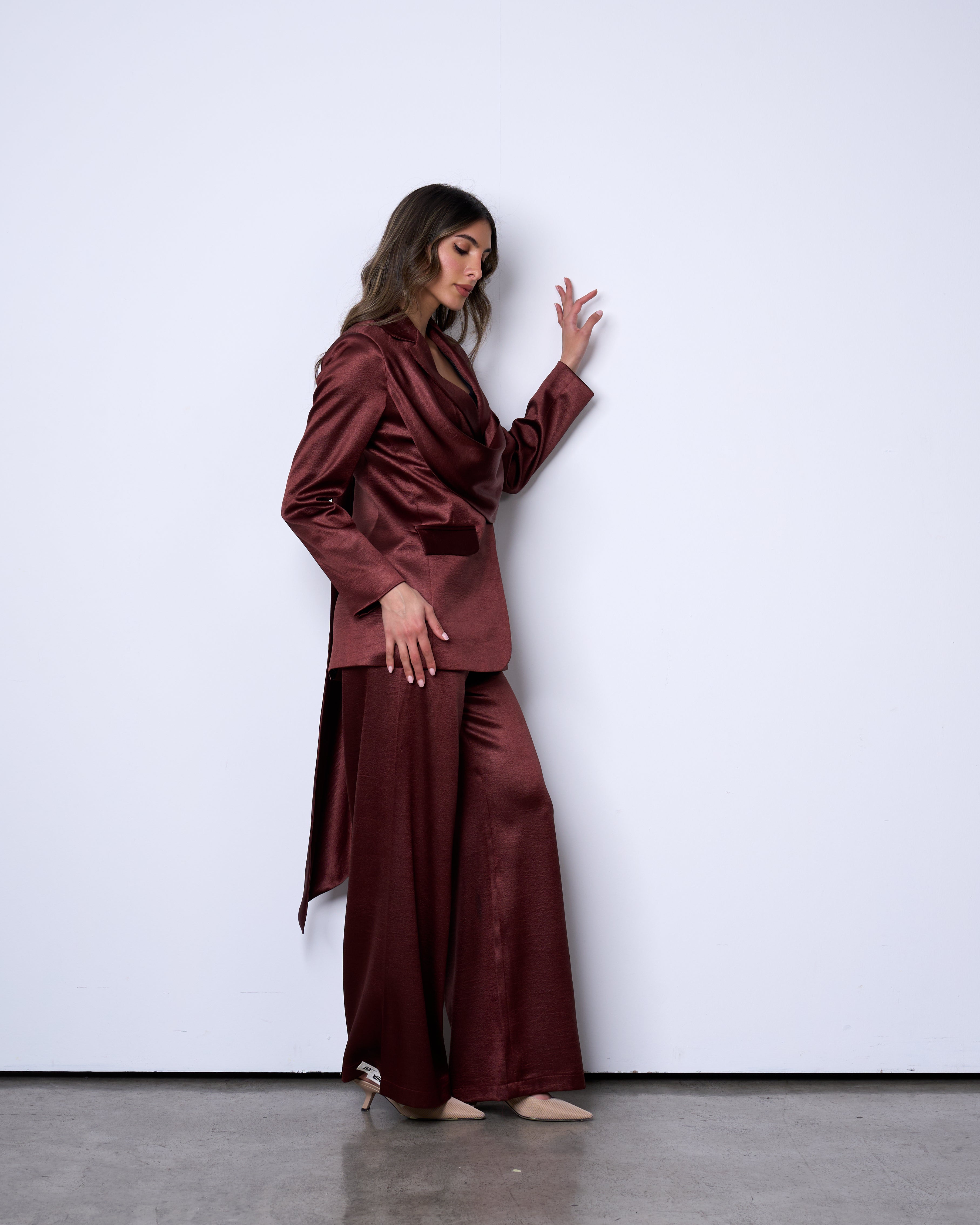 Maroon Scarf Suit