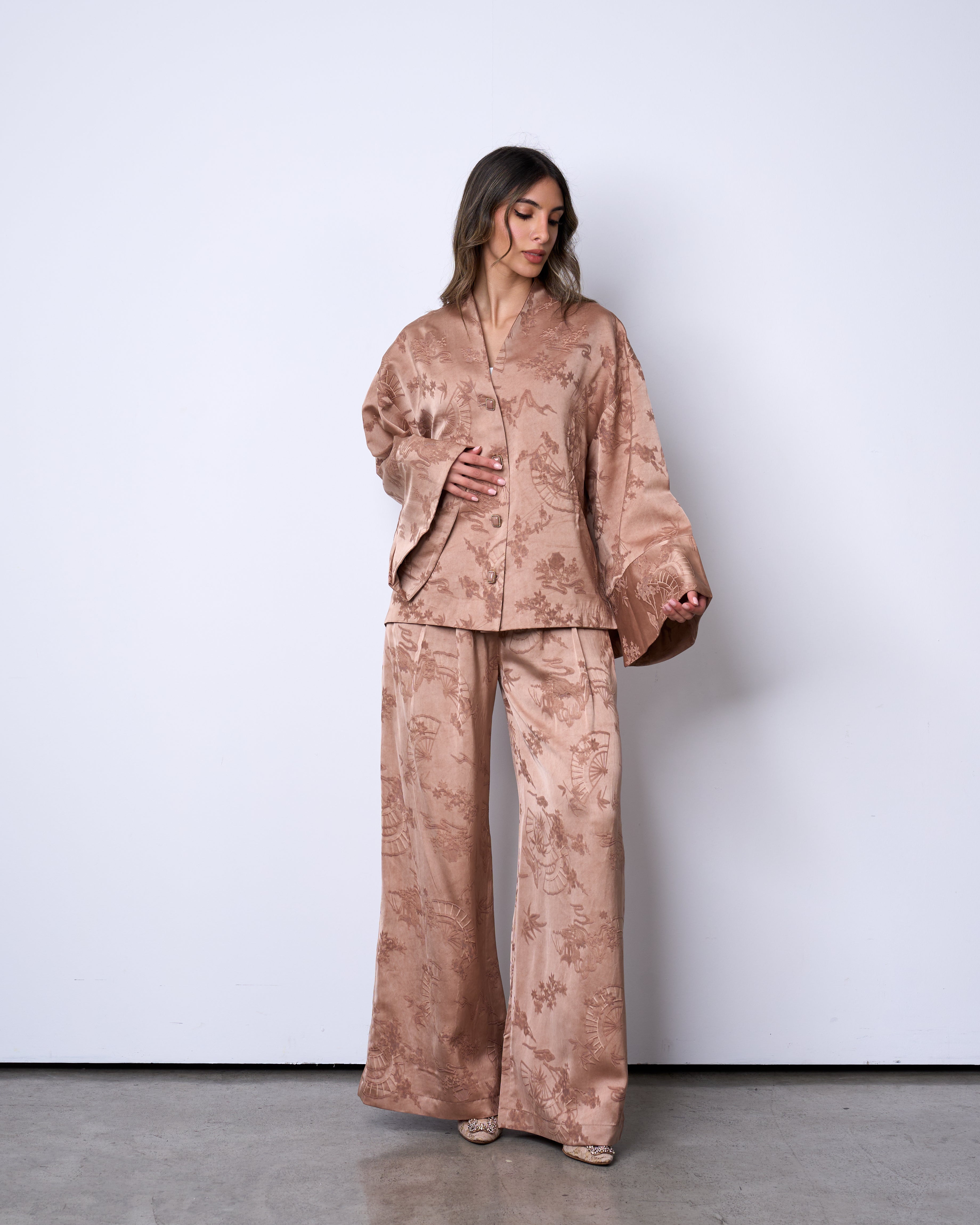 Dusty Peach silk Set