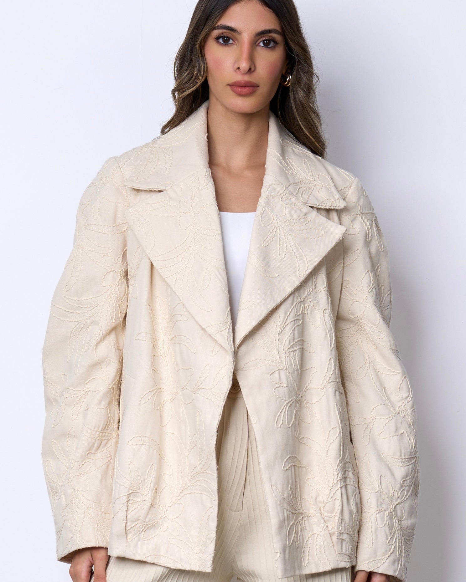 Ecru Embroidered Jacket