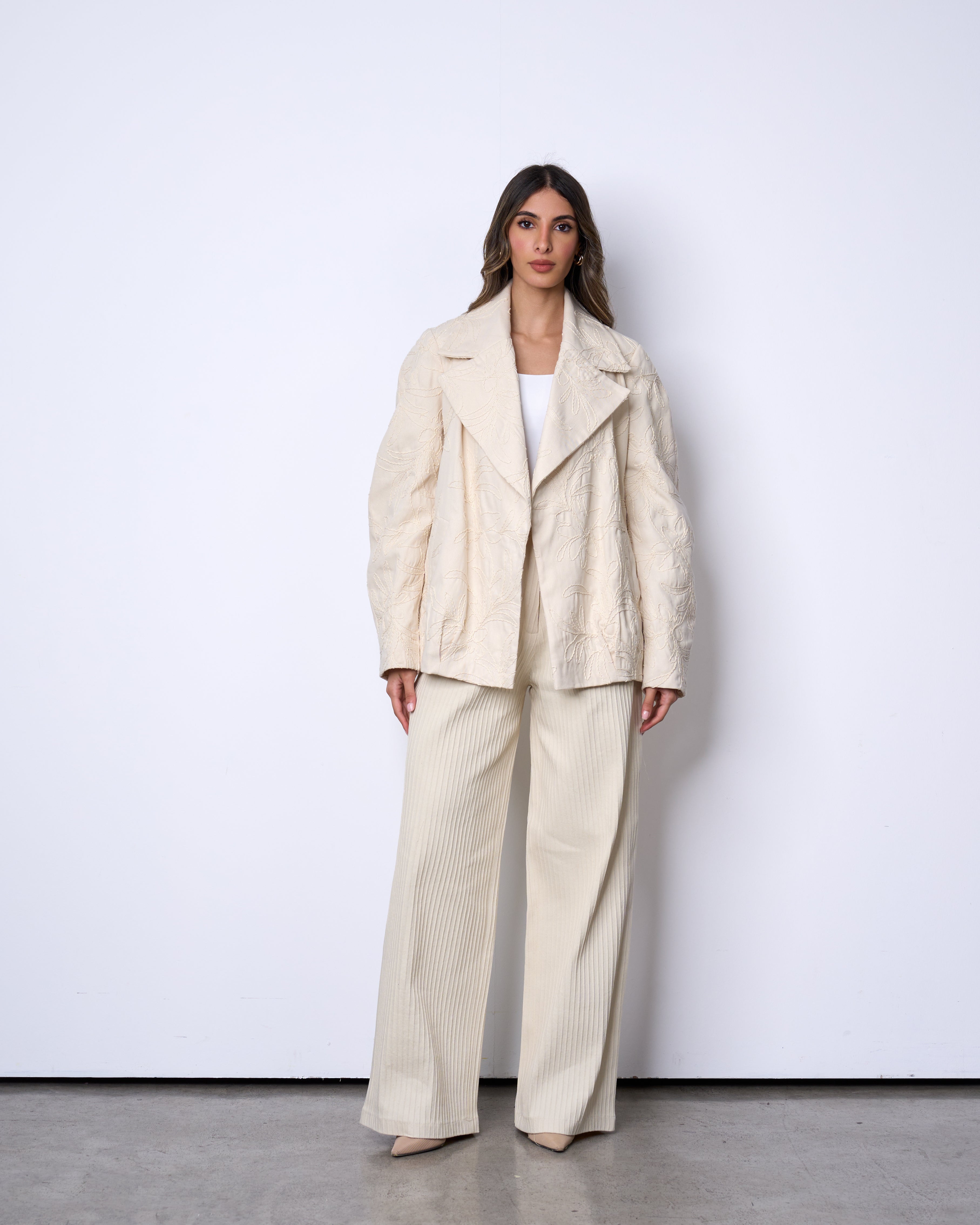 Ecru Embroidered Jacket