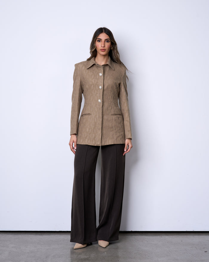 Taupe Embossed Top