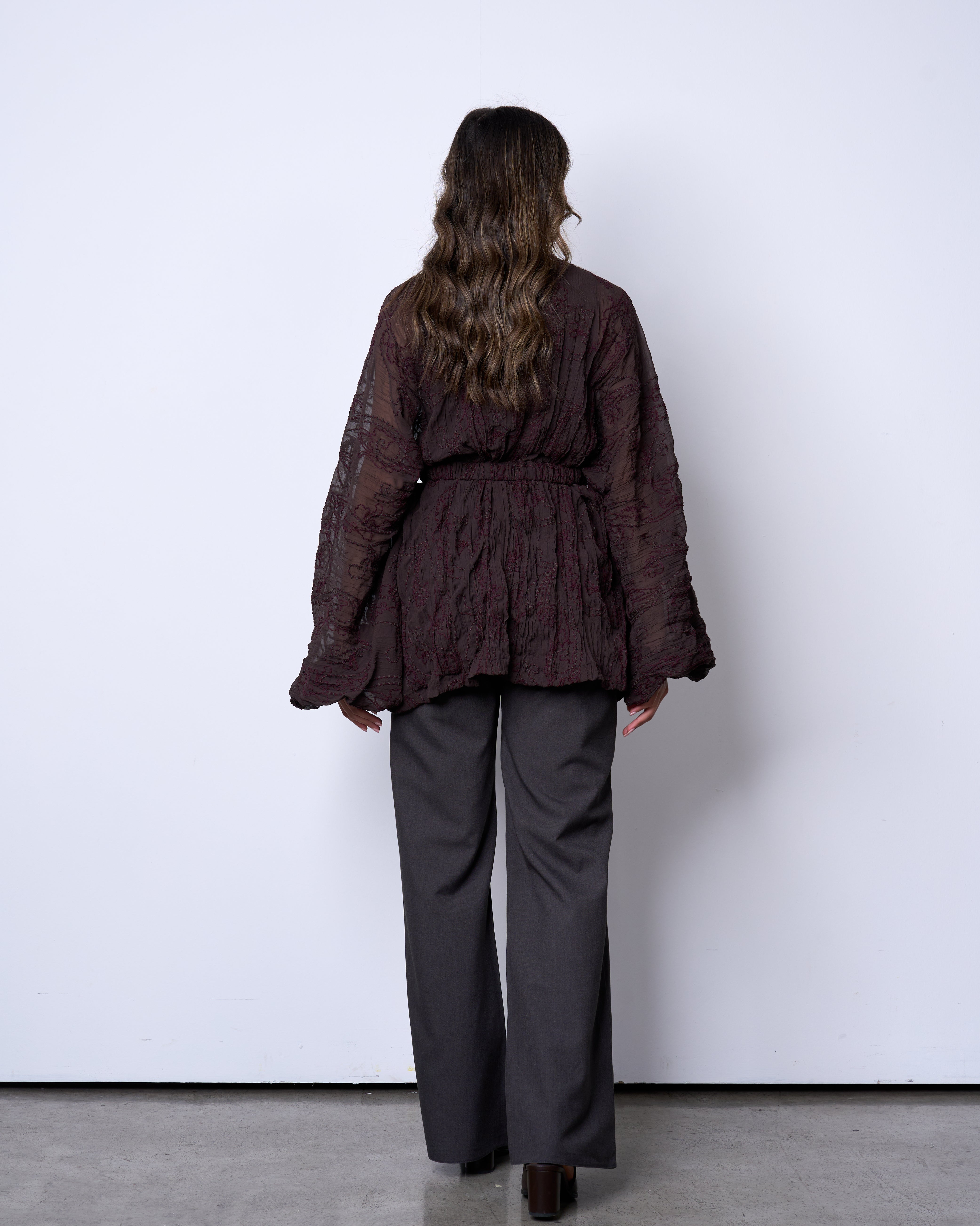 Crinkled Belted Top