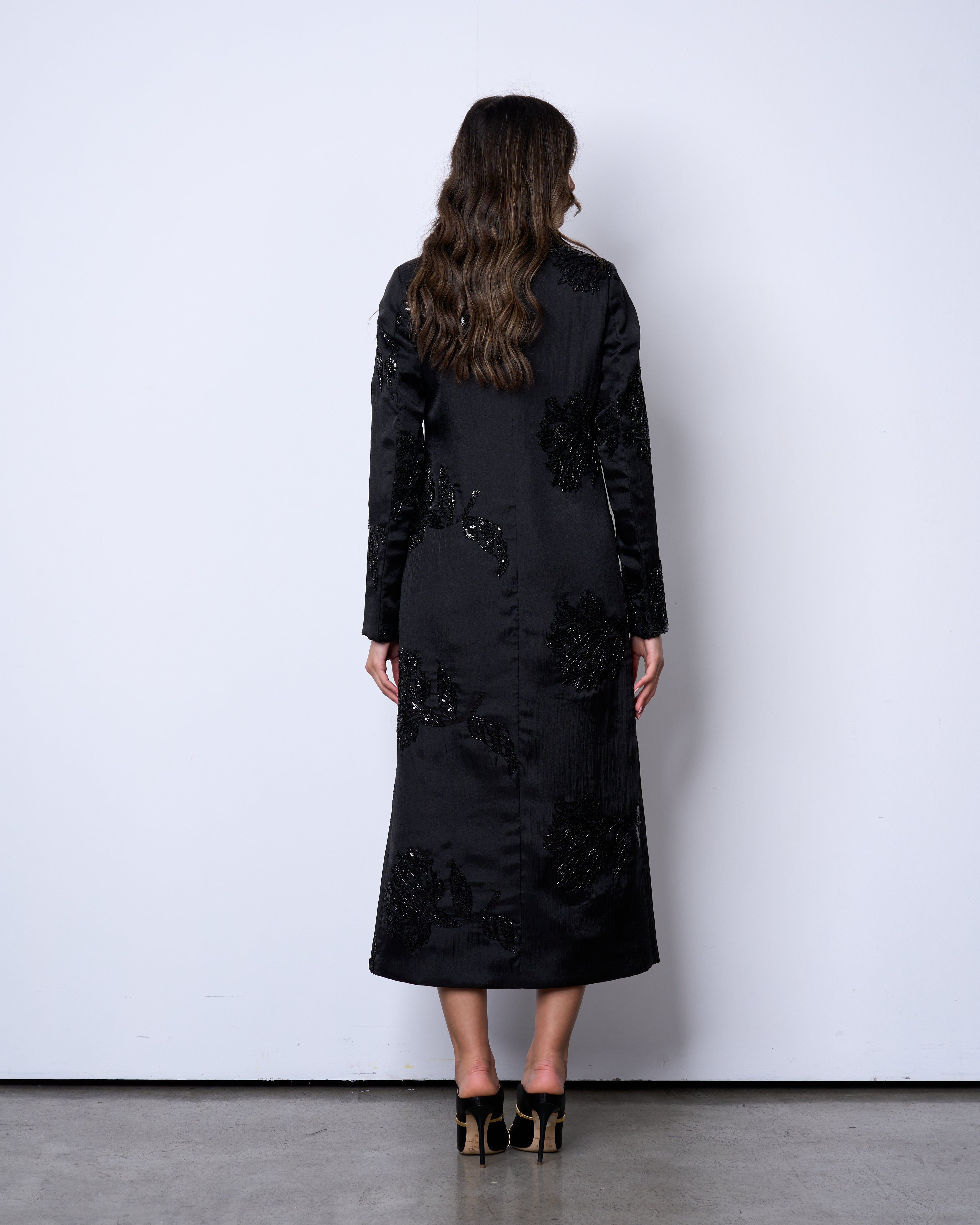 Black Embellished Long Blazer