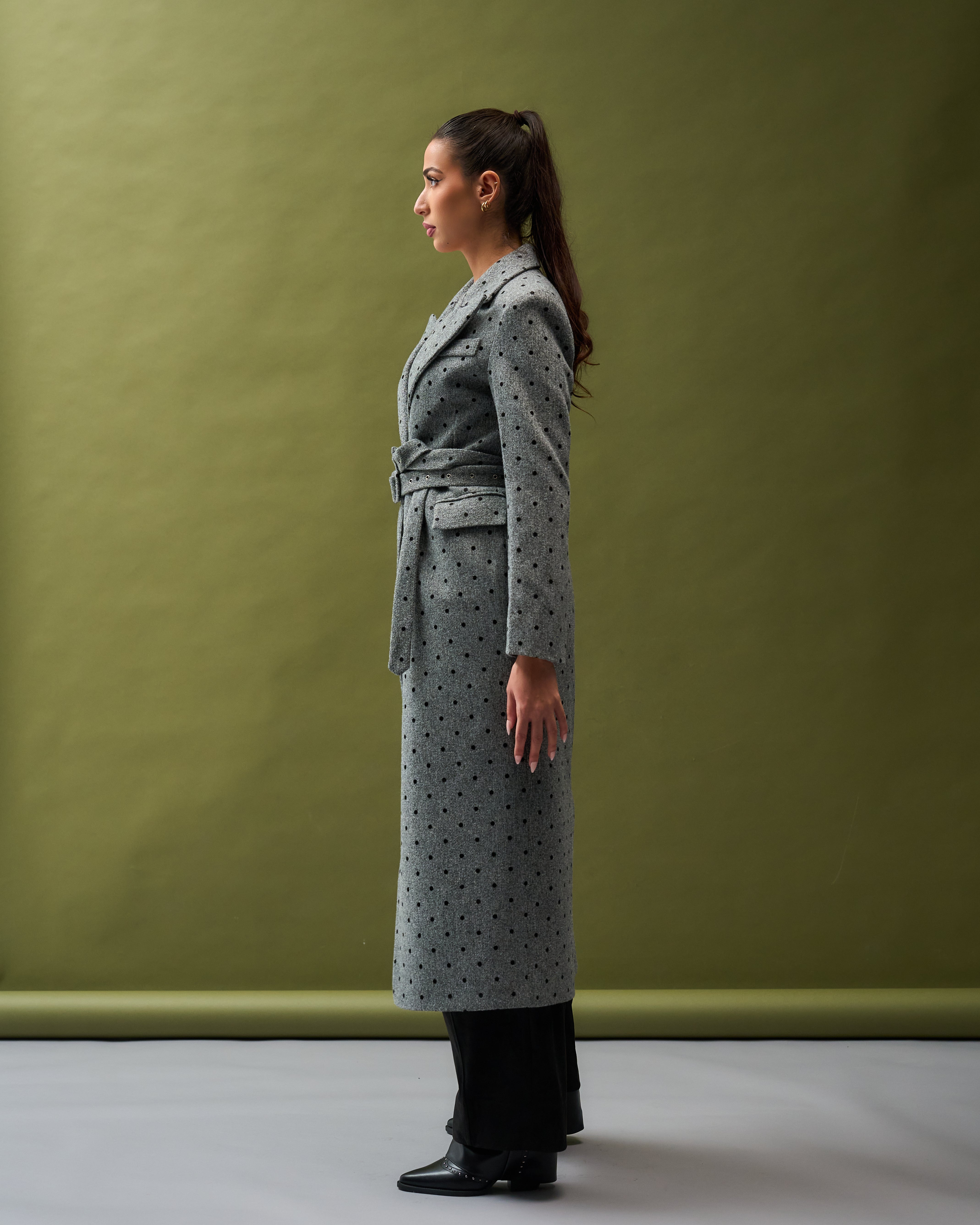 Grey Polka Coat